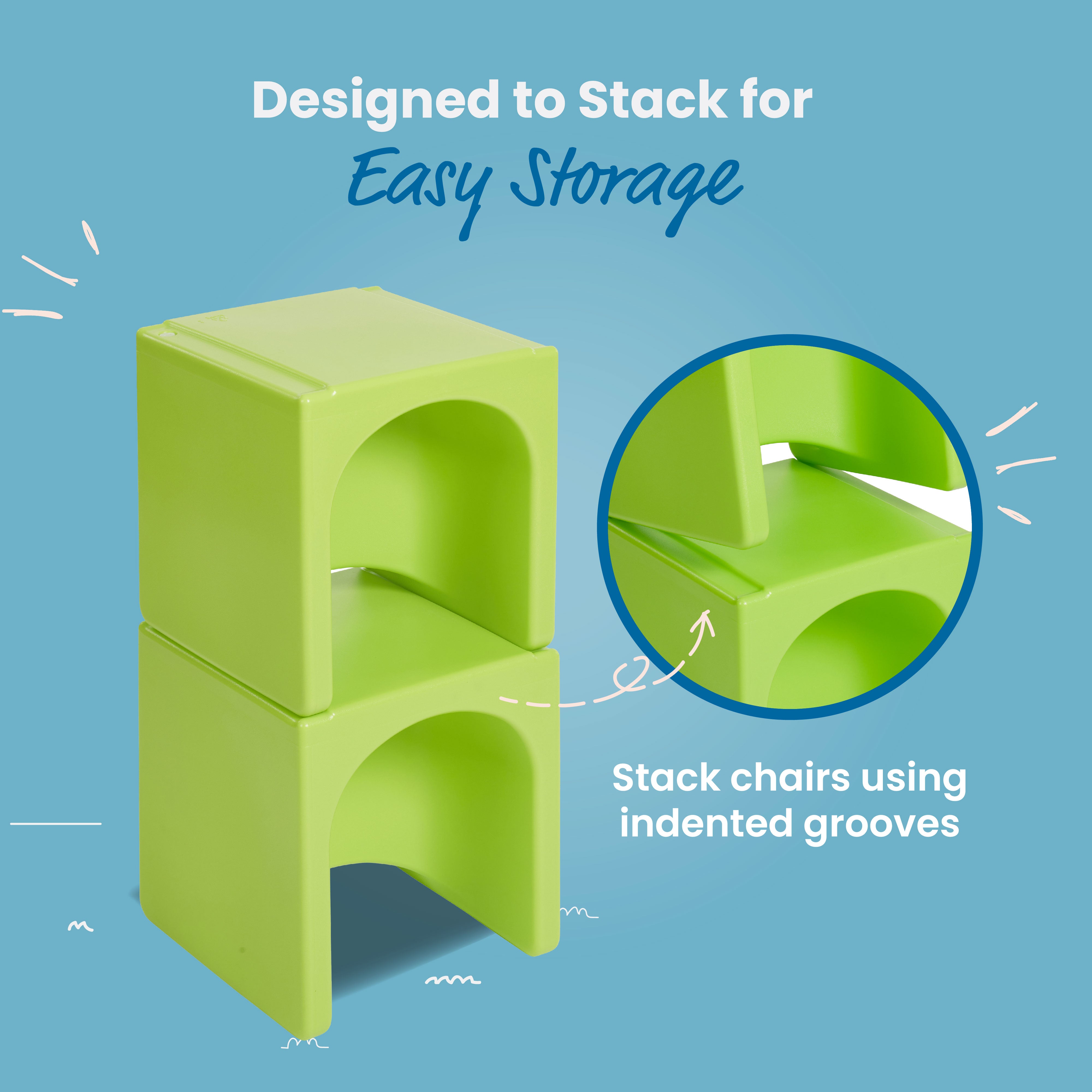 Tri-Me Table and Cube Chair Set, 3-Piece