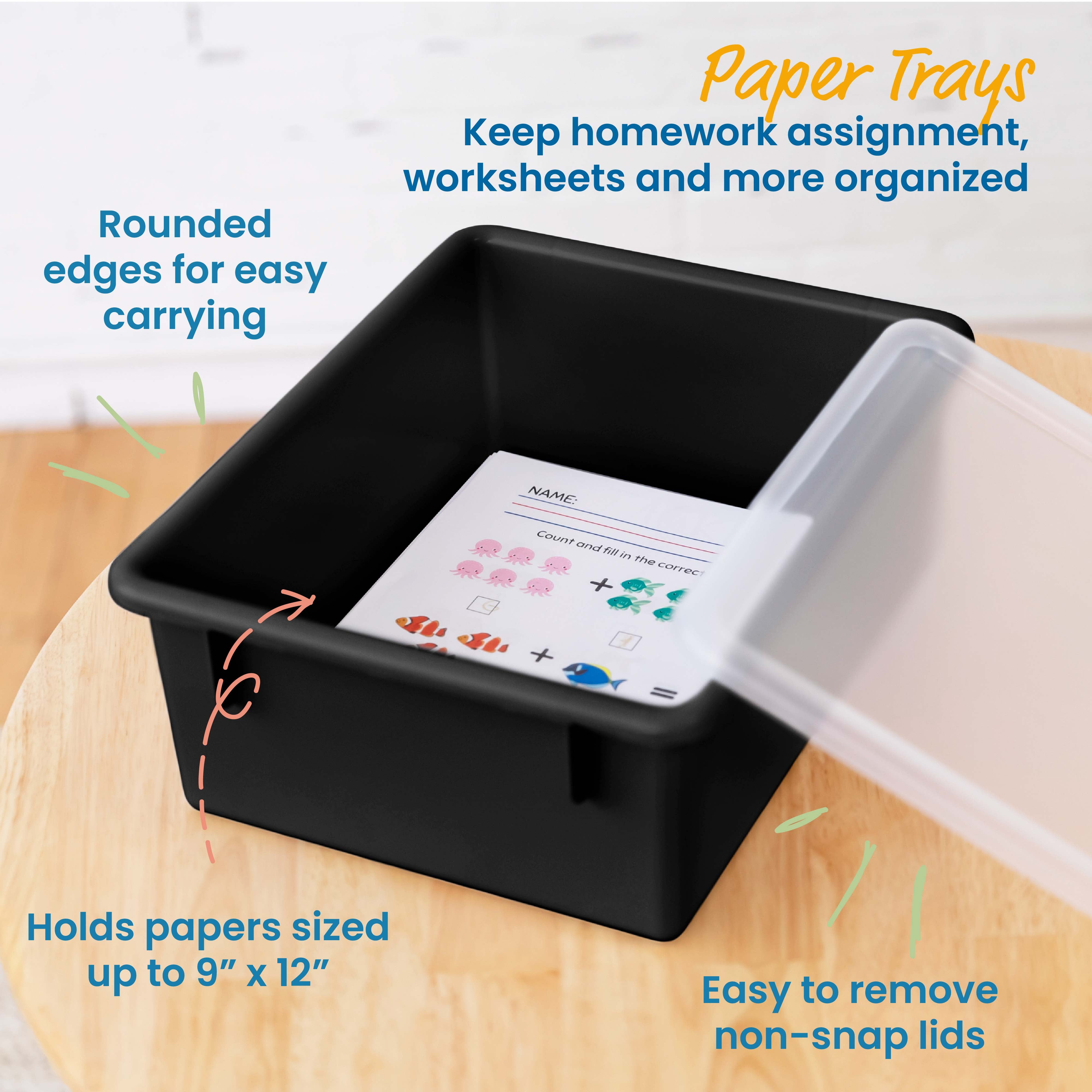 Letter Size Deep Tray with Lid, 10-Piece