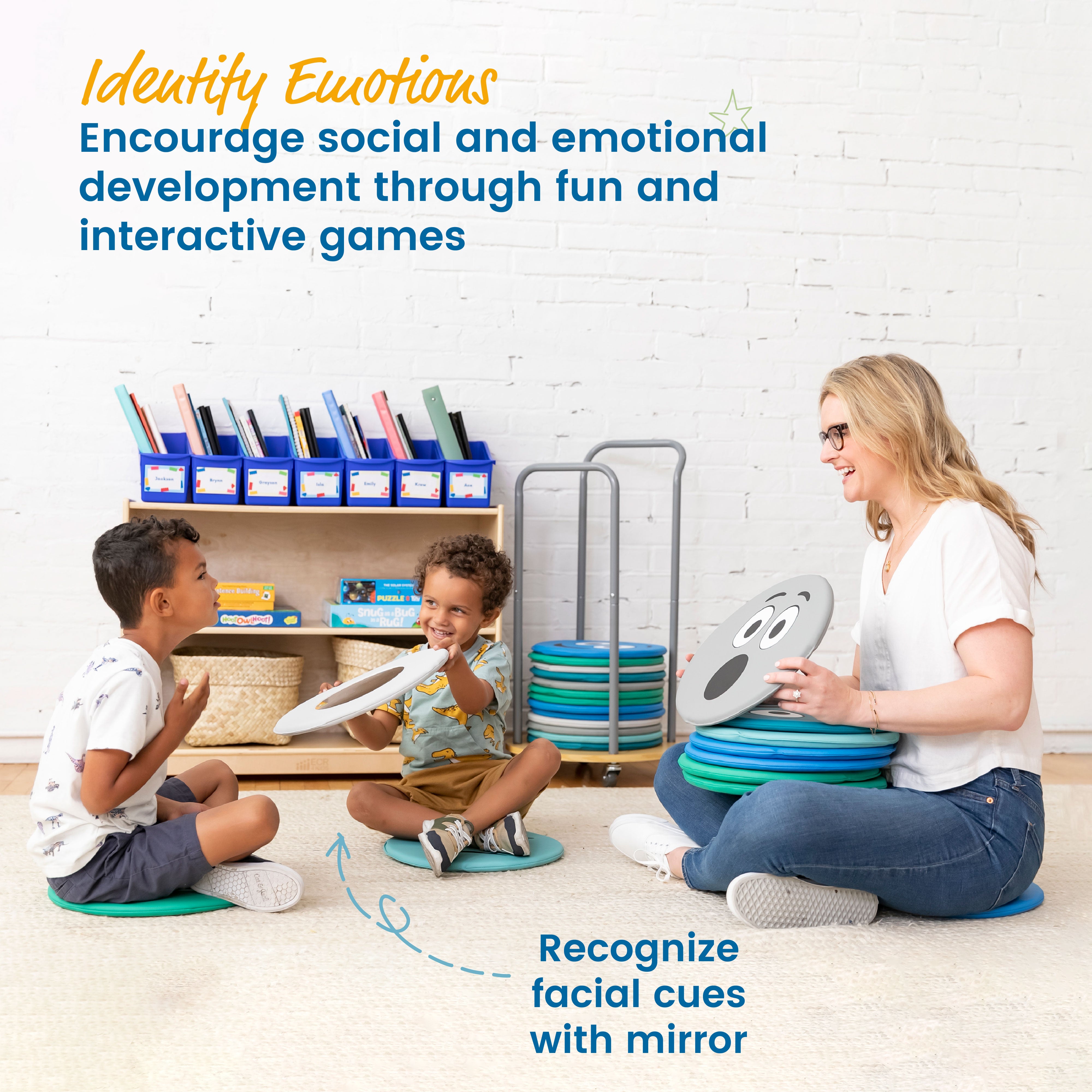 Emotion Pads with Mirror, Trilingual, 8-Piece