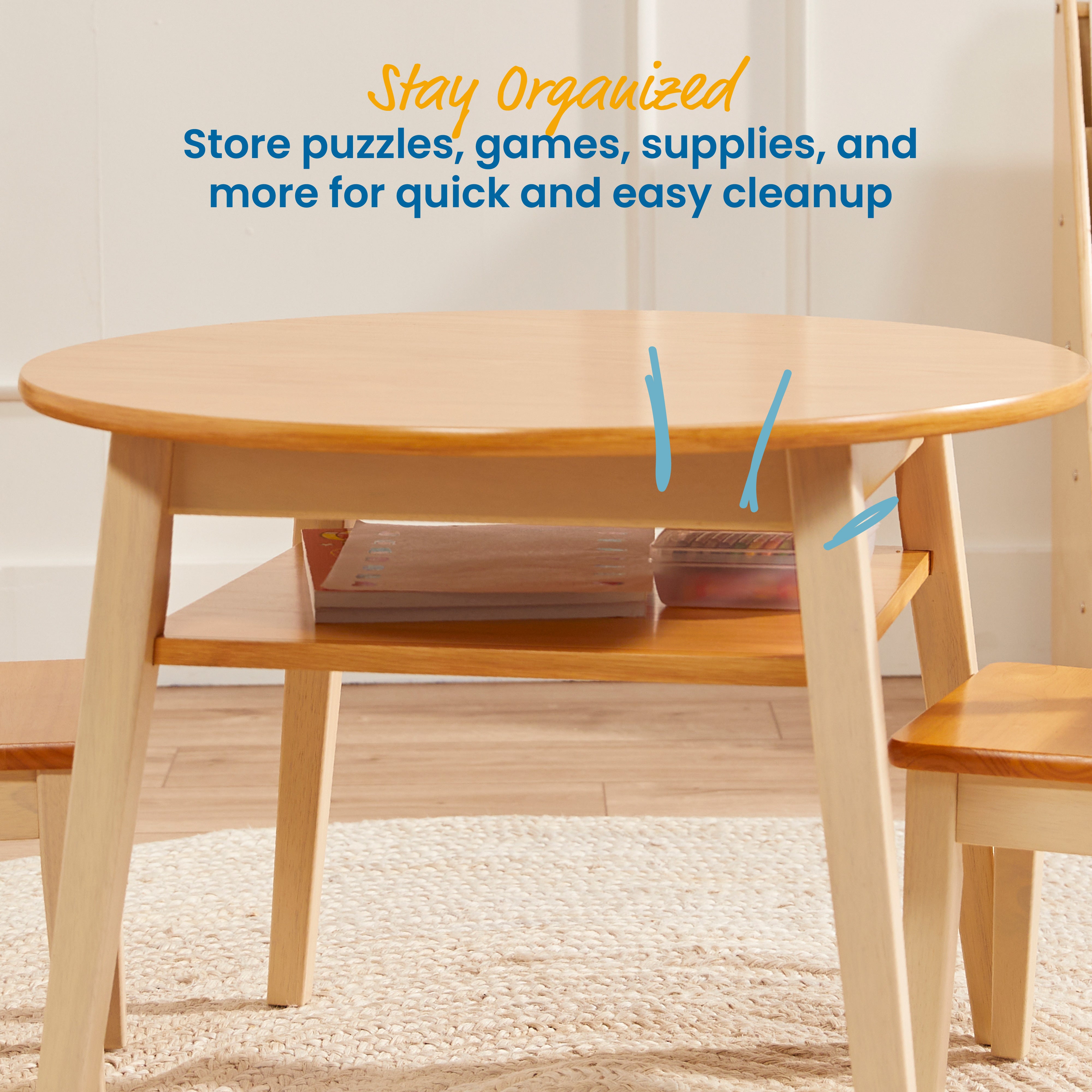 Hideaway Table and Chair Set, 3-Piece