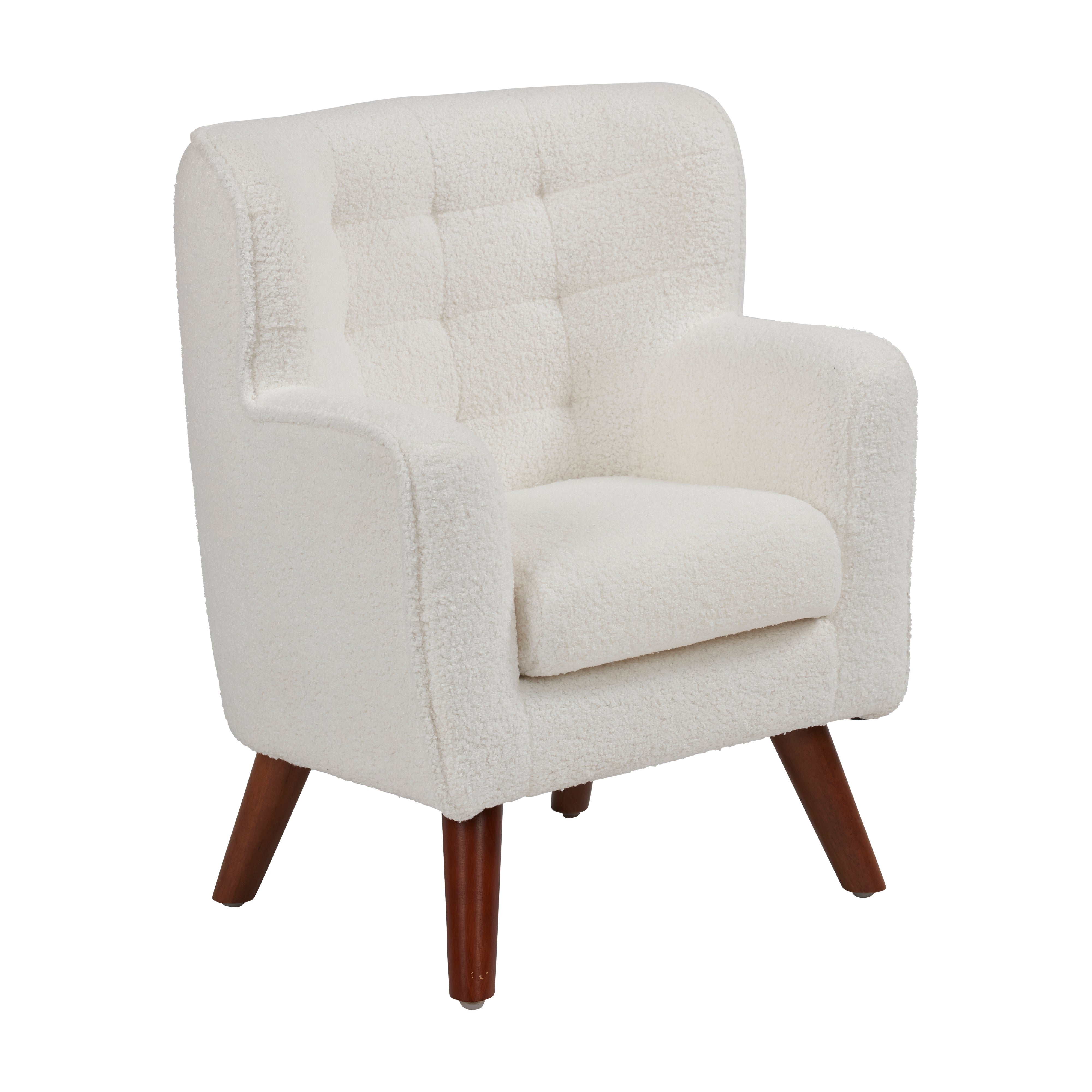 Mila Sherpa Toddler Arm Chair with Removable Wooden Legs