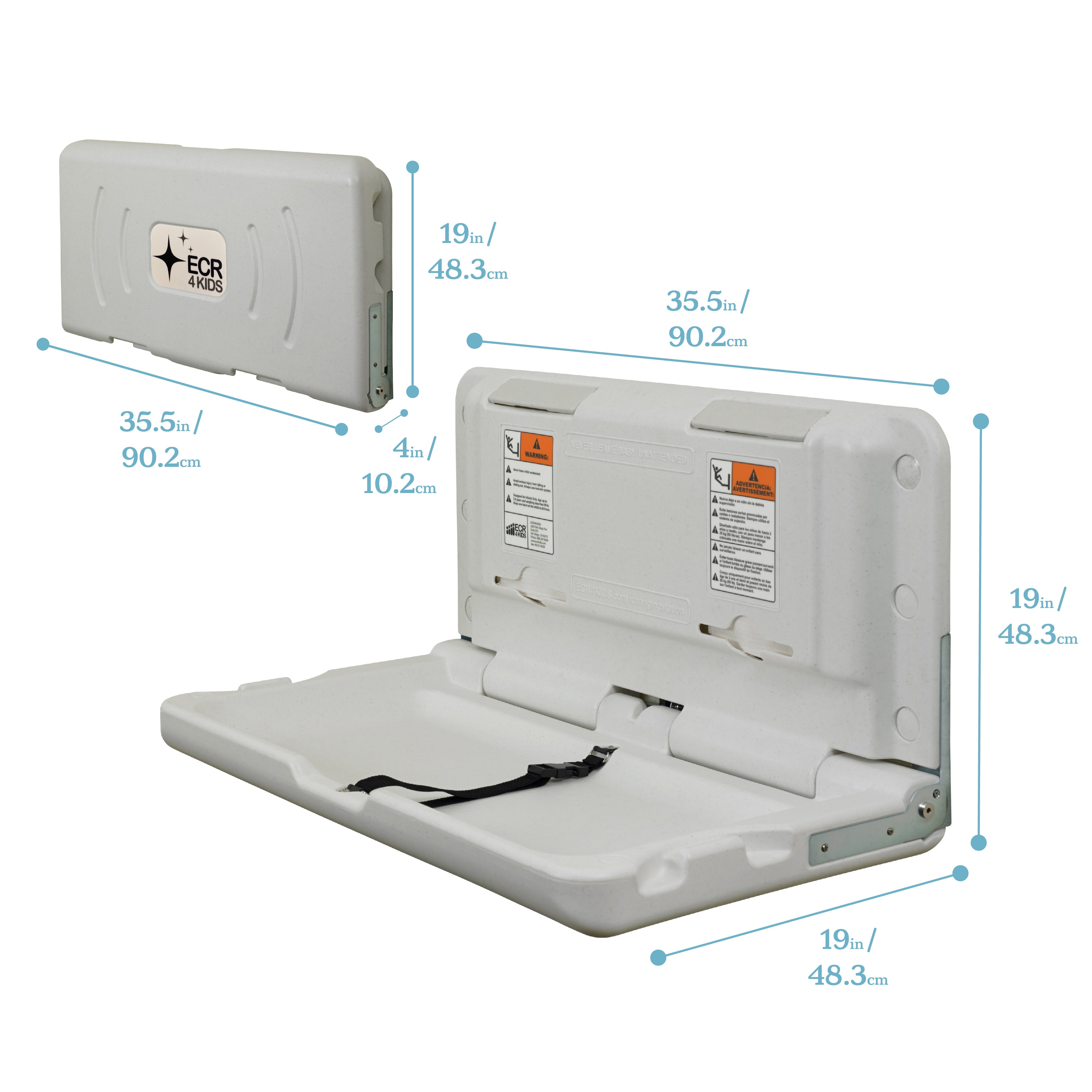 Horizontal Wall-Mounted Diaper Changing Station