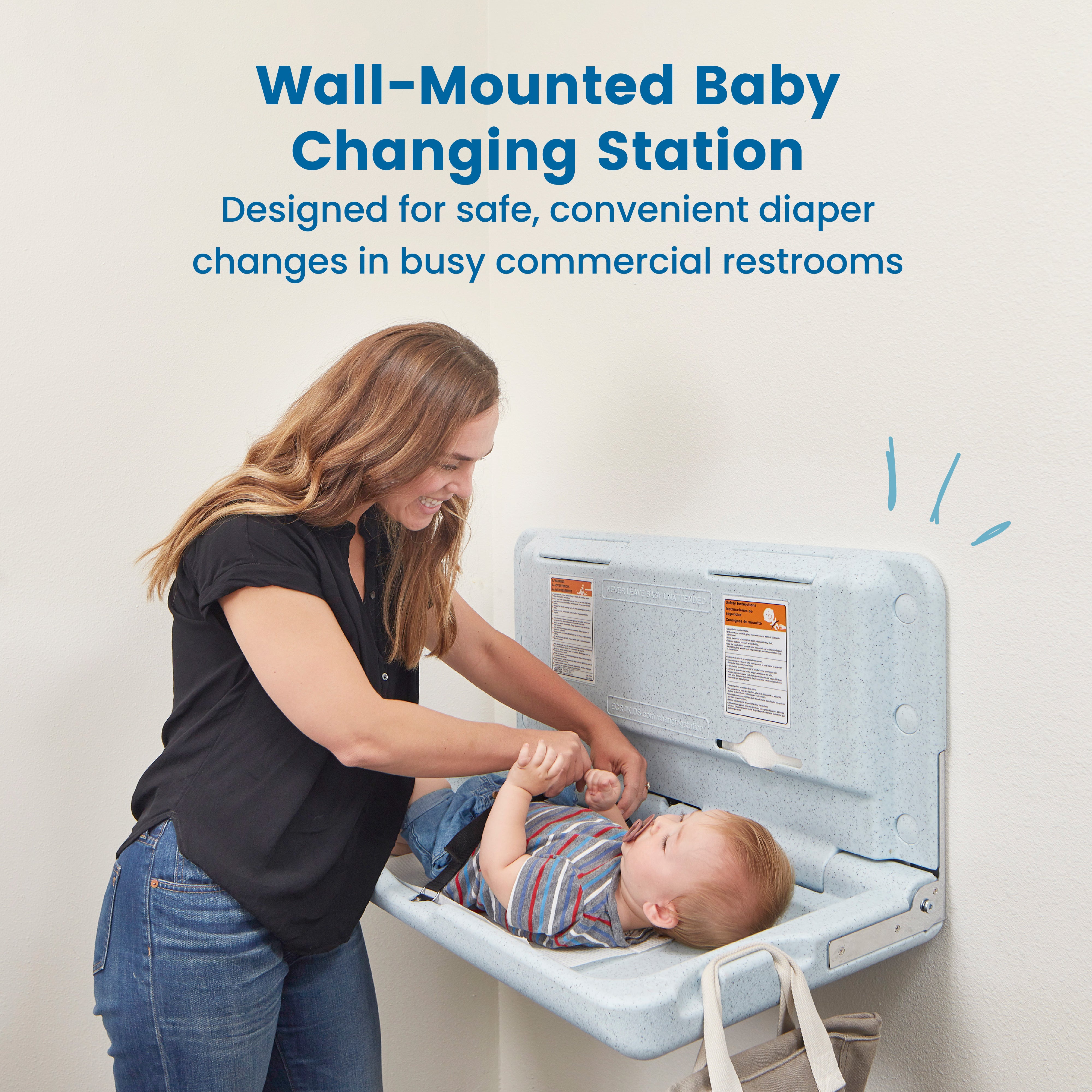 Horizontal Wall-Mounted Diaper Changing Station