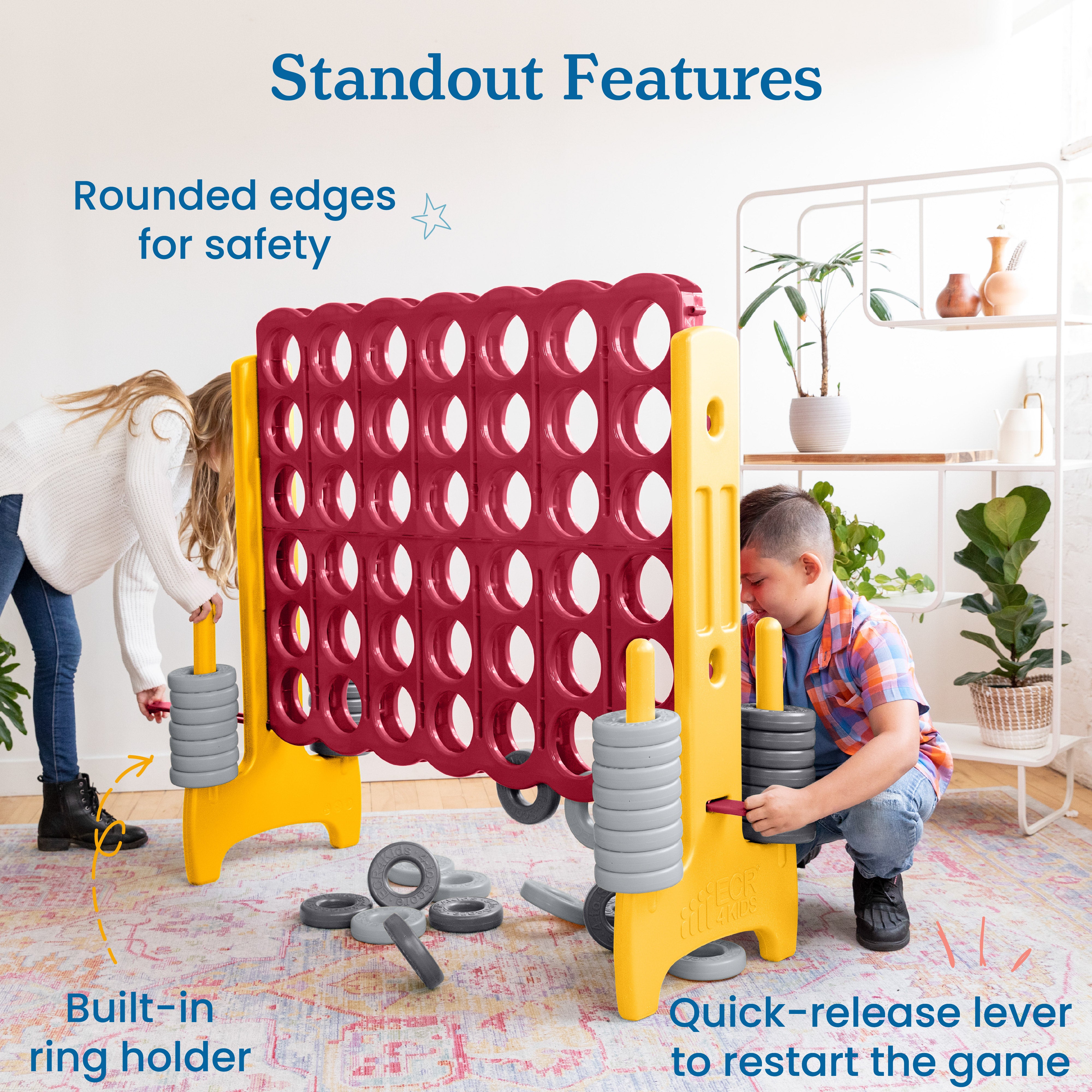 Jumbo 4-To-Score Giant Game with 42 Rings and Reset Sliders