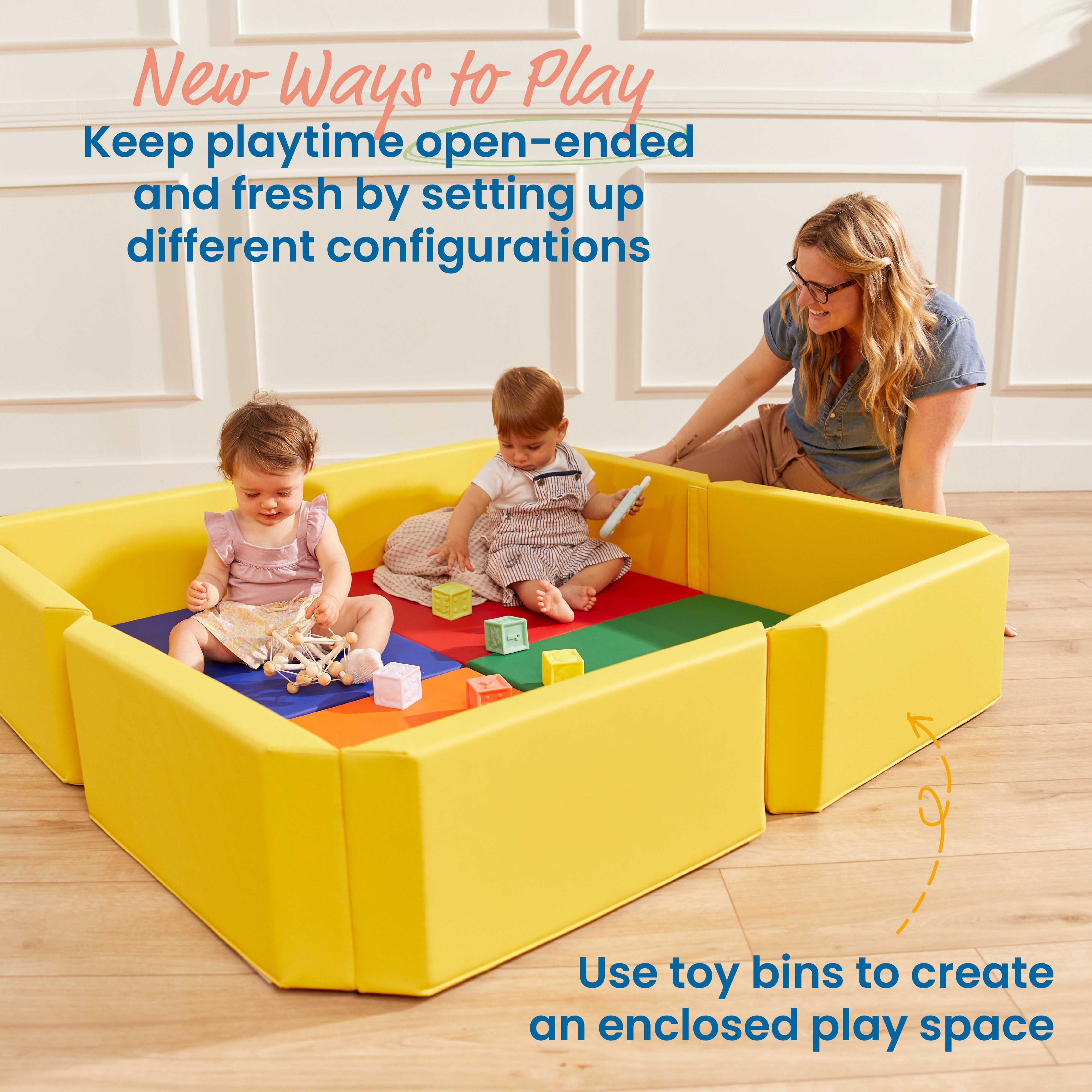 Play Patch Activity Mat and Toy Bins, 6-Piece