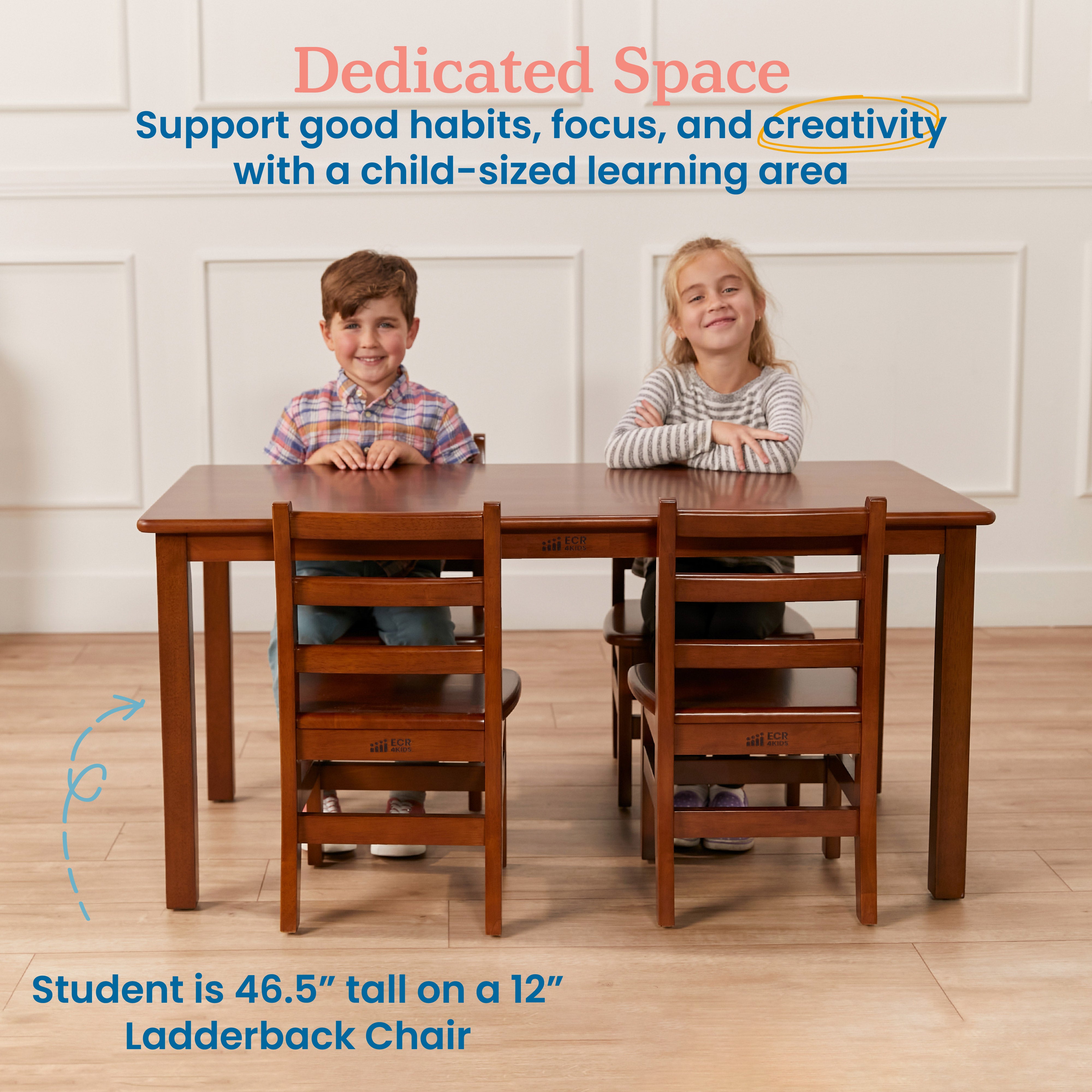 24in x 48in Rectangular Hardwood Table with 22in Legs