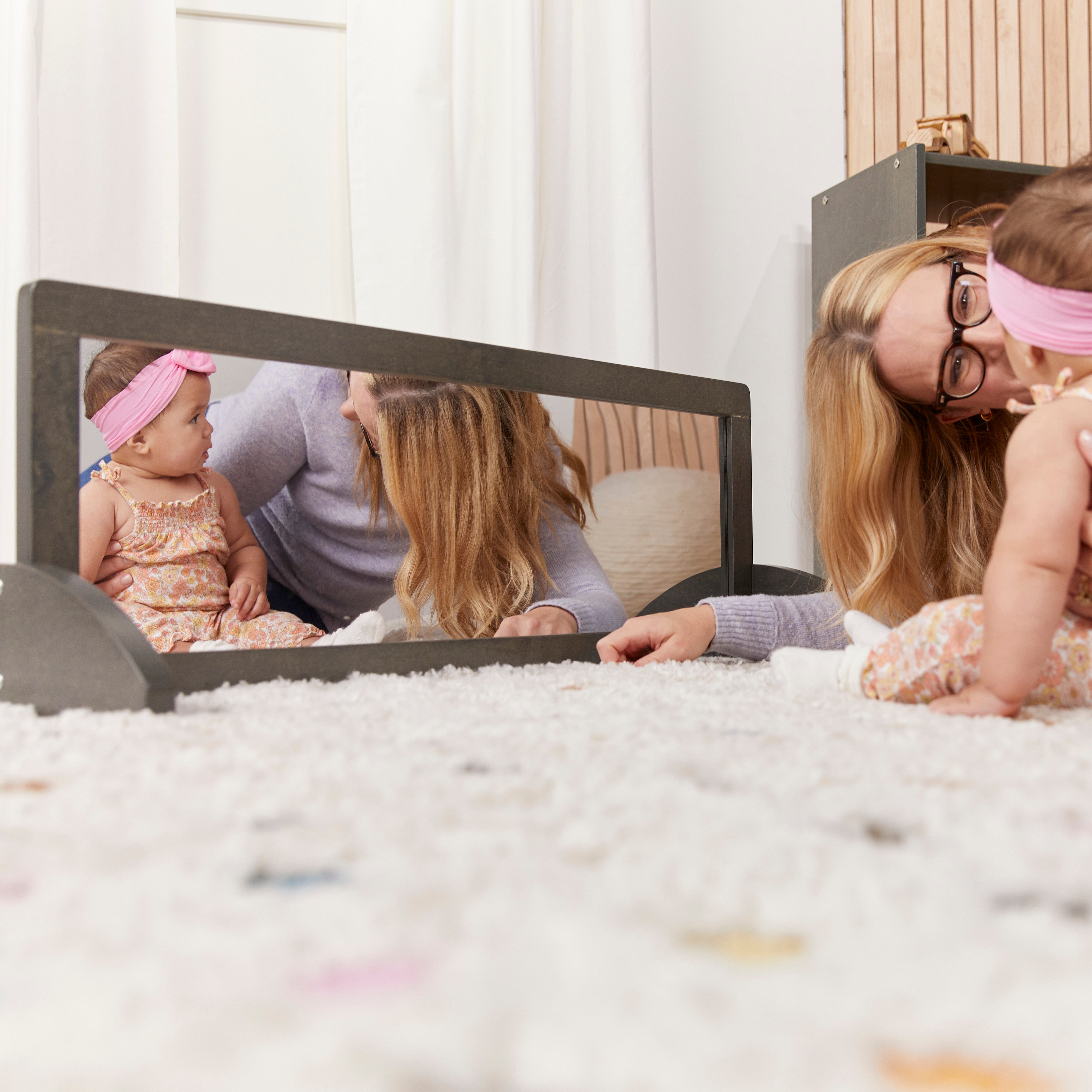 Toddler Single-Sided Bi-Directional Mirror, Wooden