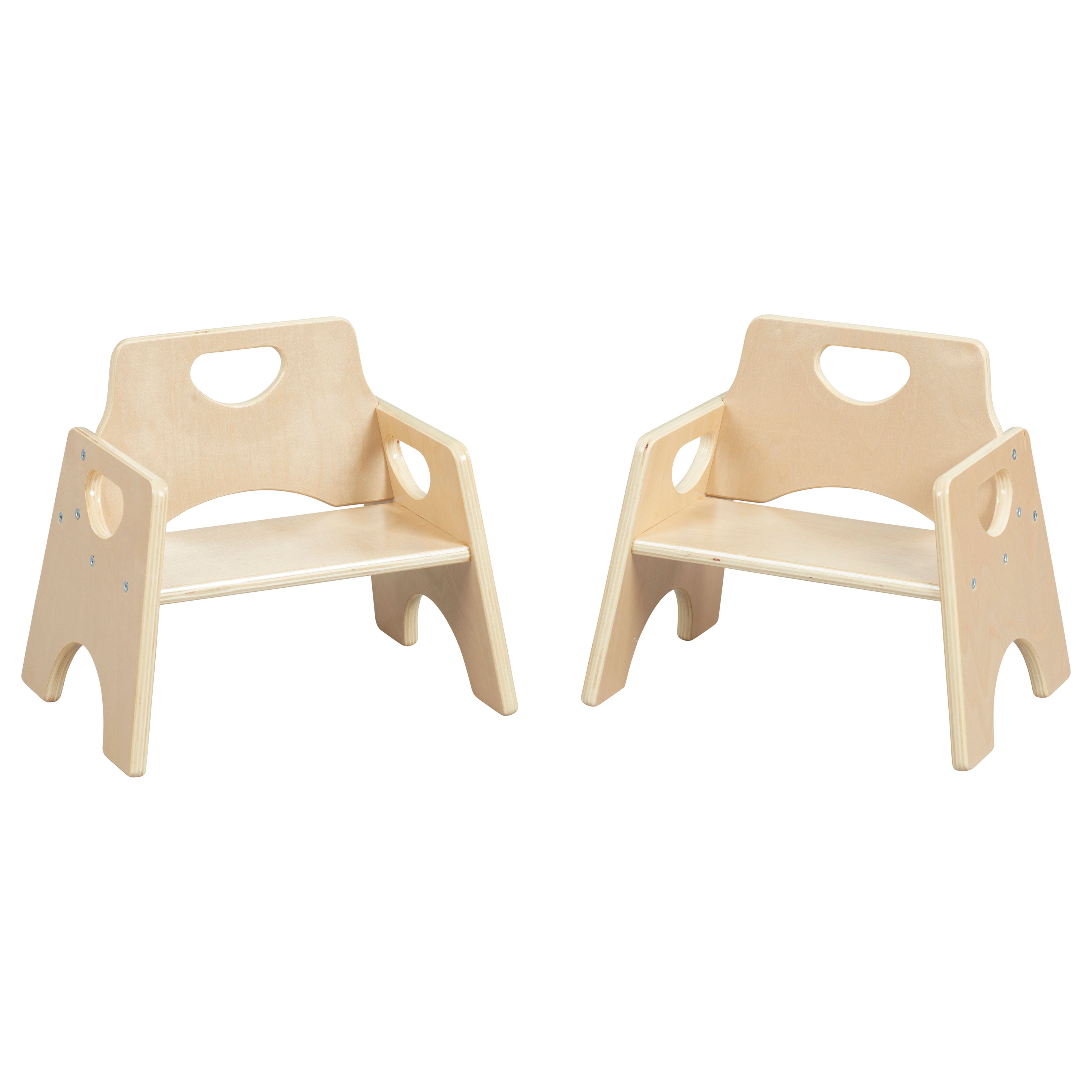 Stackable Wooden Toddler Chair, 6in, 2-Pack