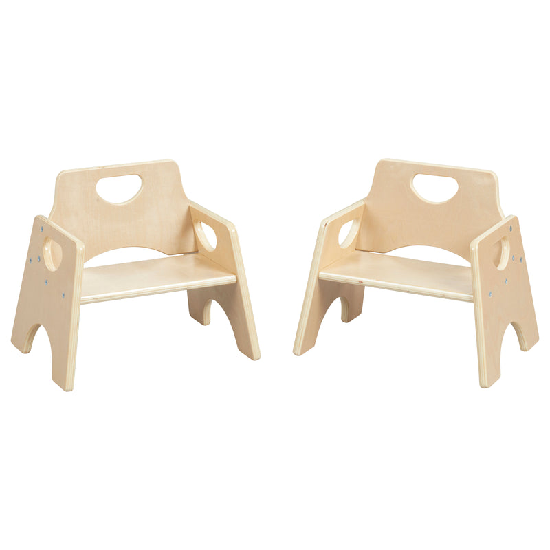 Stackable Wooden Toddler Chair, 6in, Kids Furniture, 2-Pack