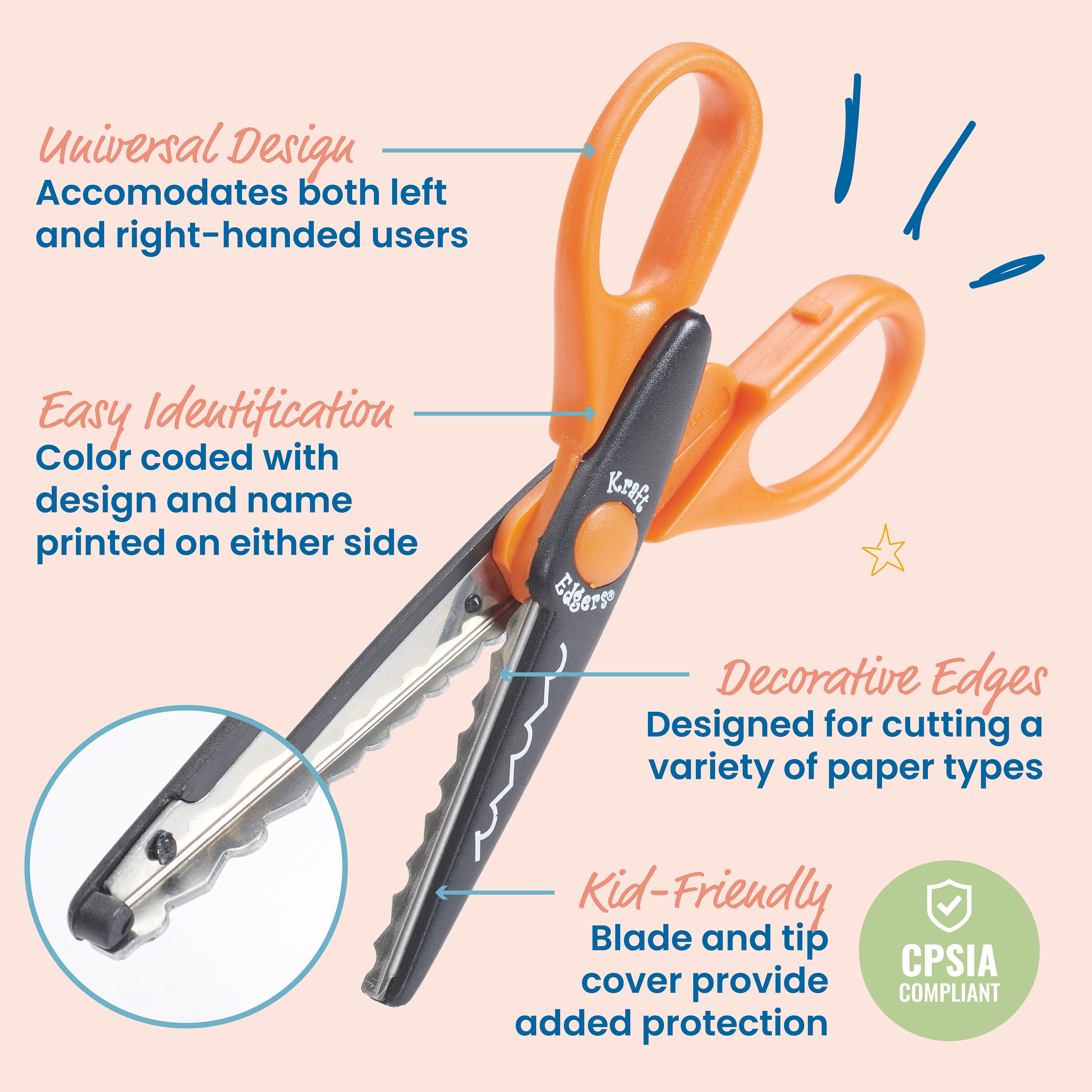 Kraft Edgers with Rotating Hardwood Rack, 18-Piece