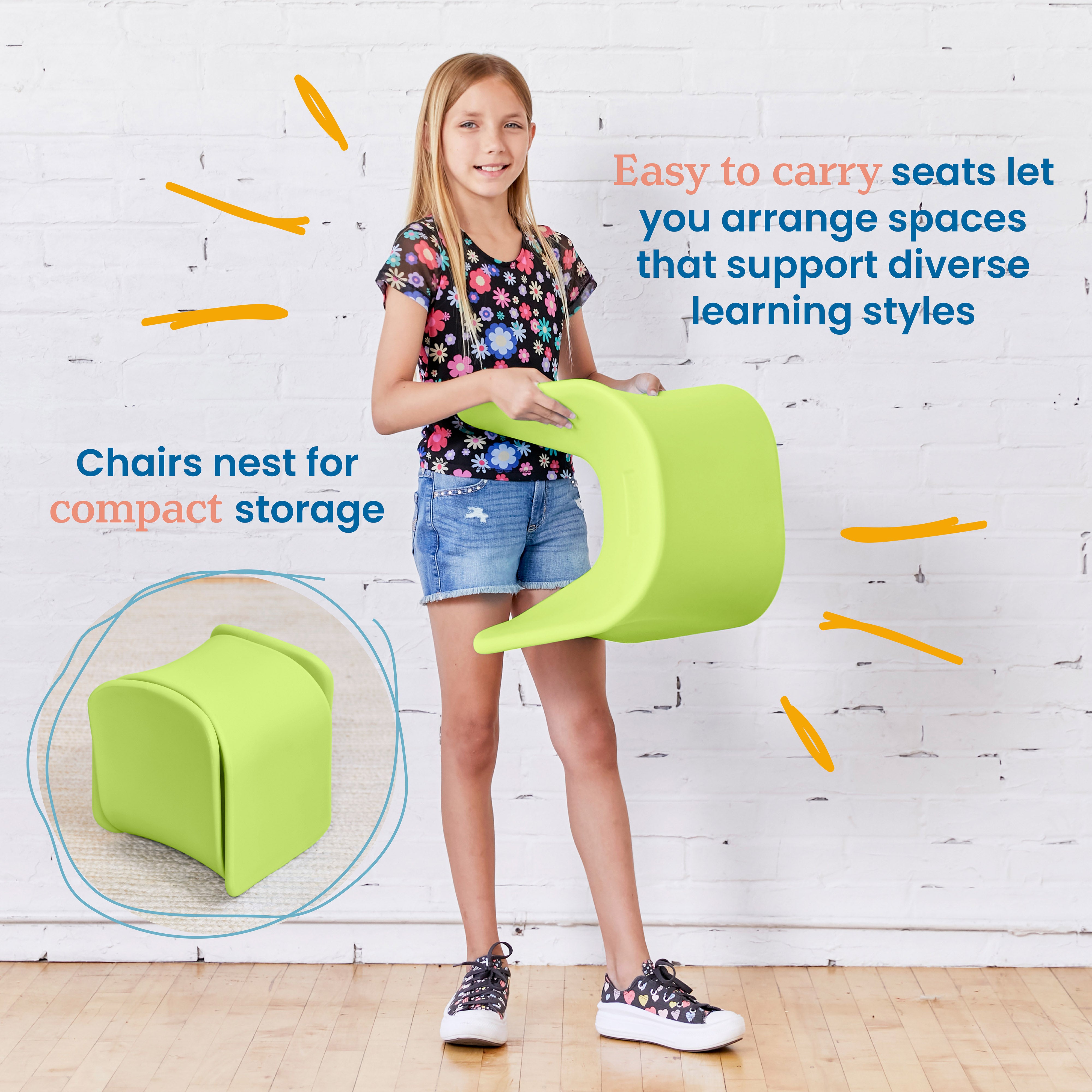 Wave Seat, 14in - 15.1in Seat Height, 2-Pack