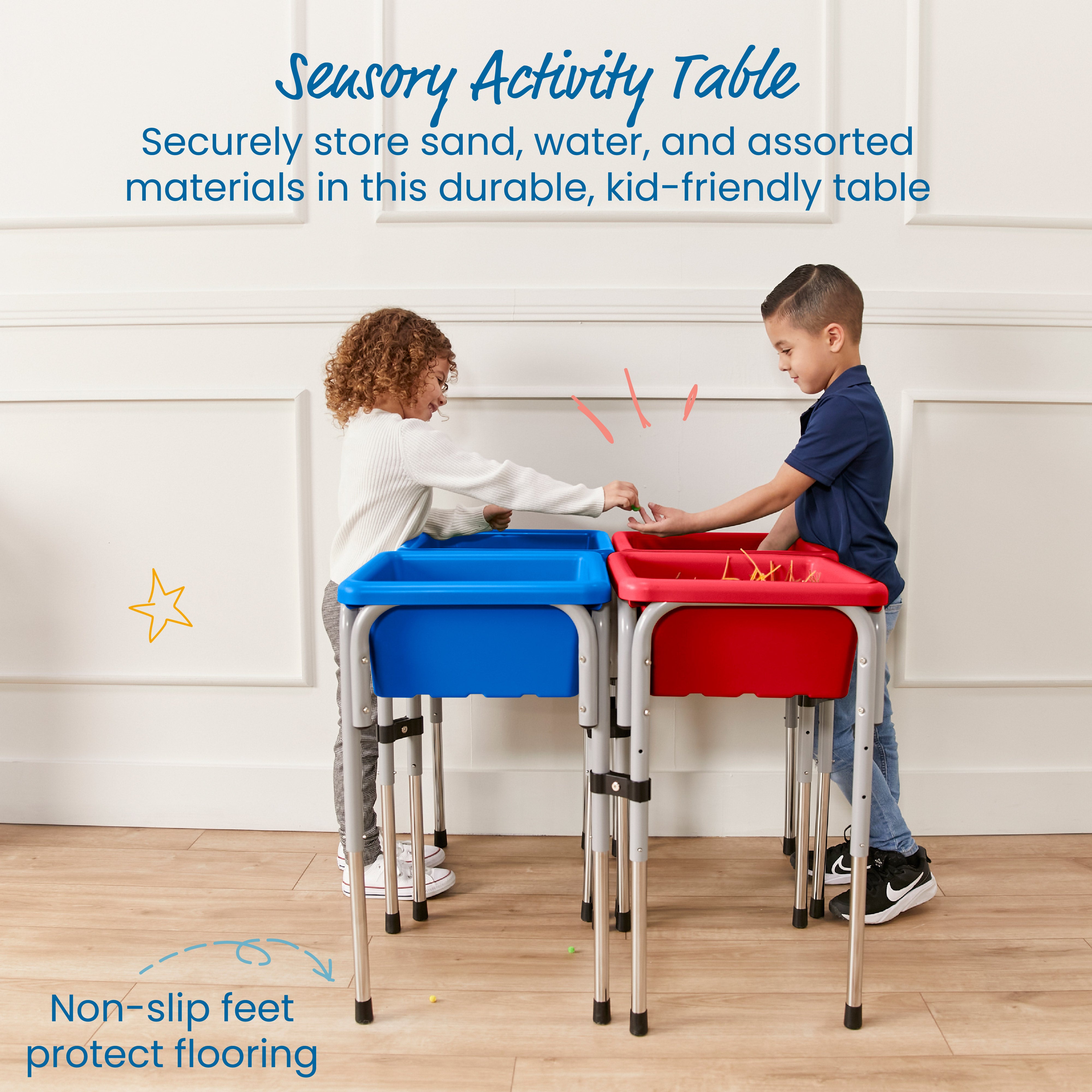 4-Station Sand and Water Adjustable Play Table