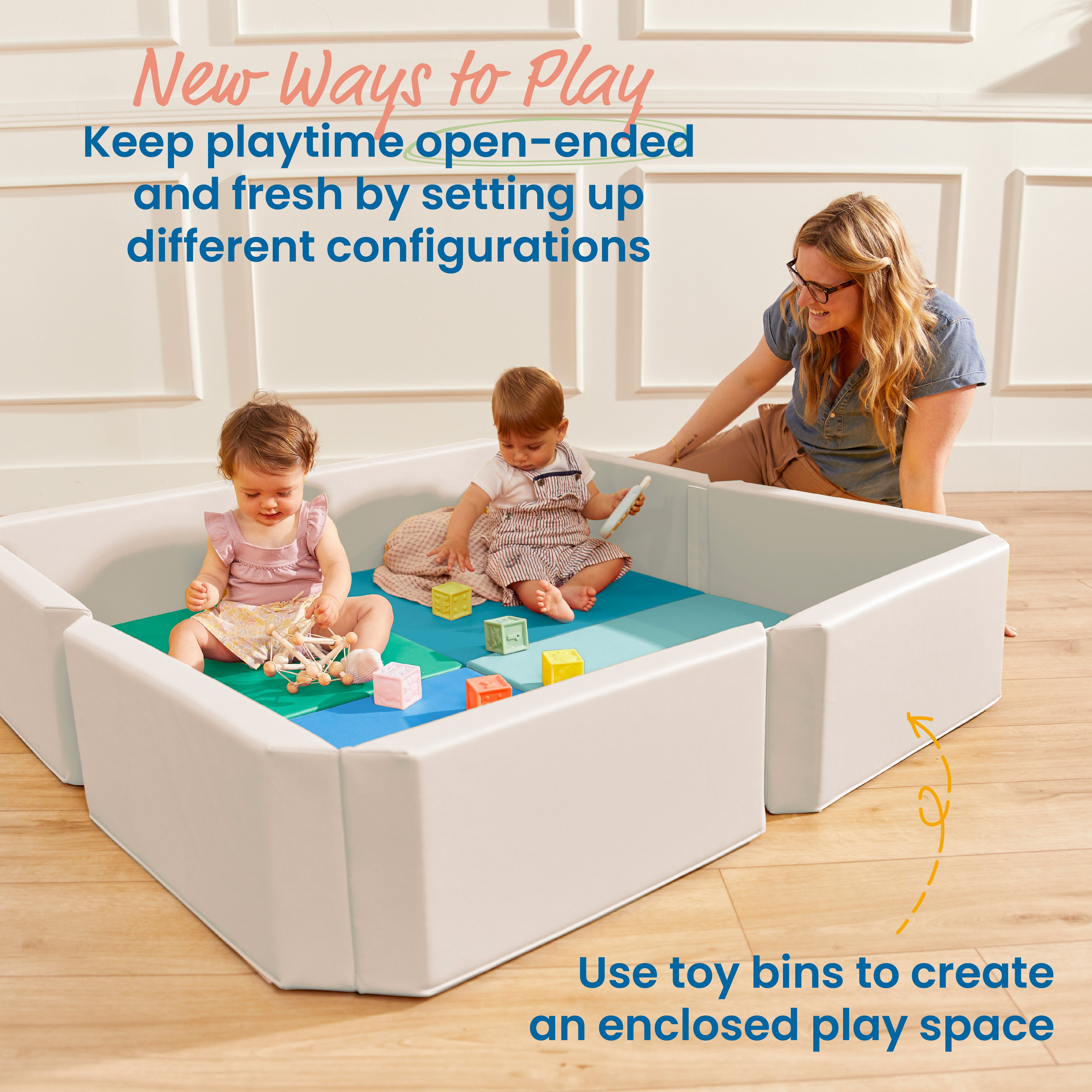 Play Patch Activity Mat and Toy Bins, 6-Piece
