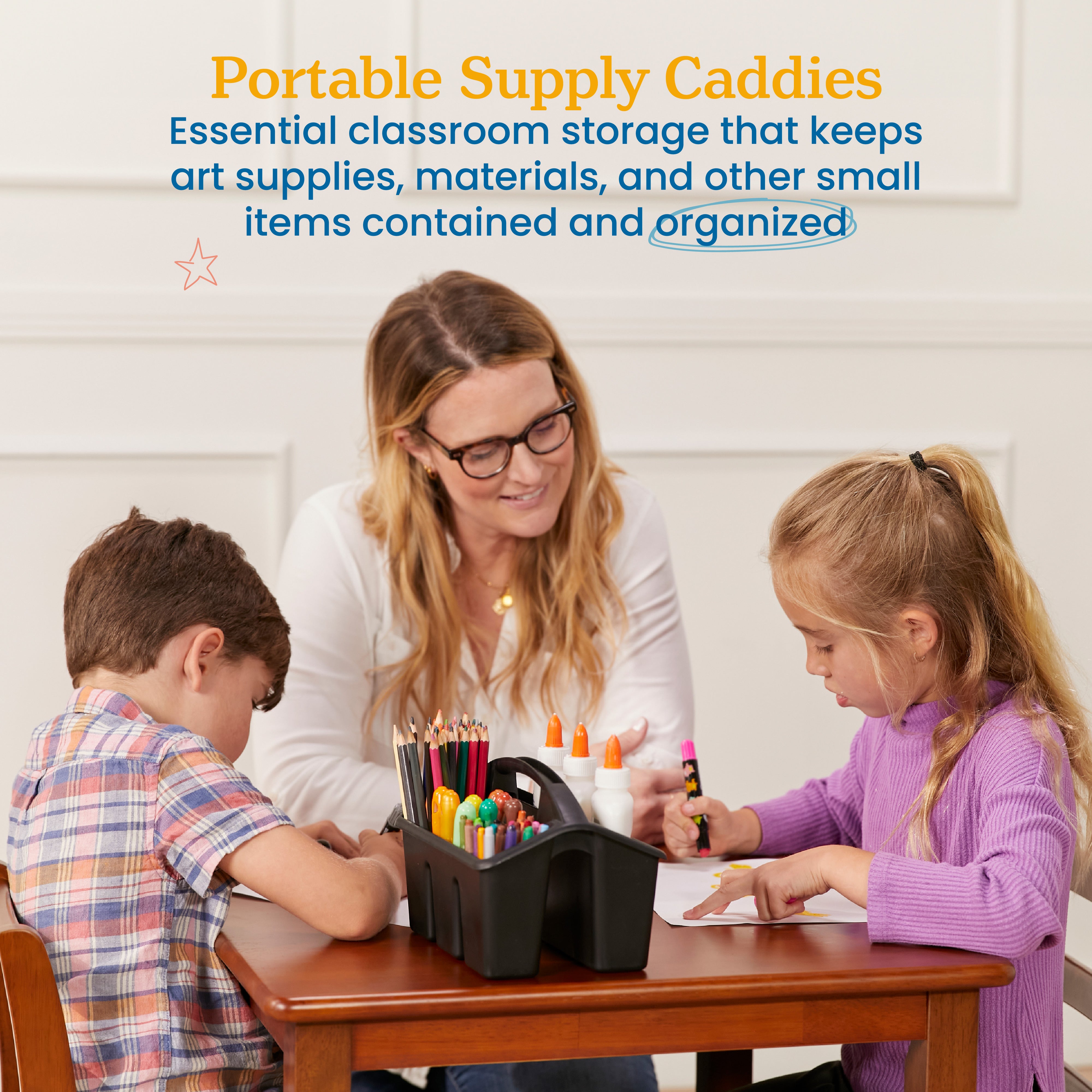 4-Compartment Small Plastic Caddy, 6-Pack