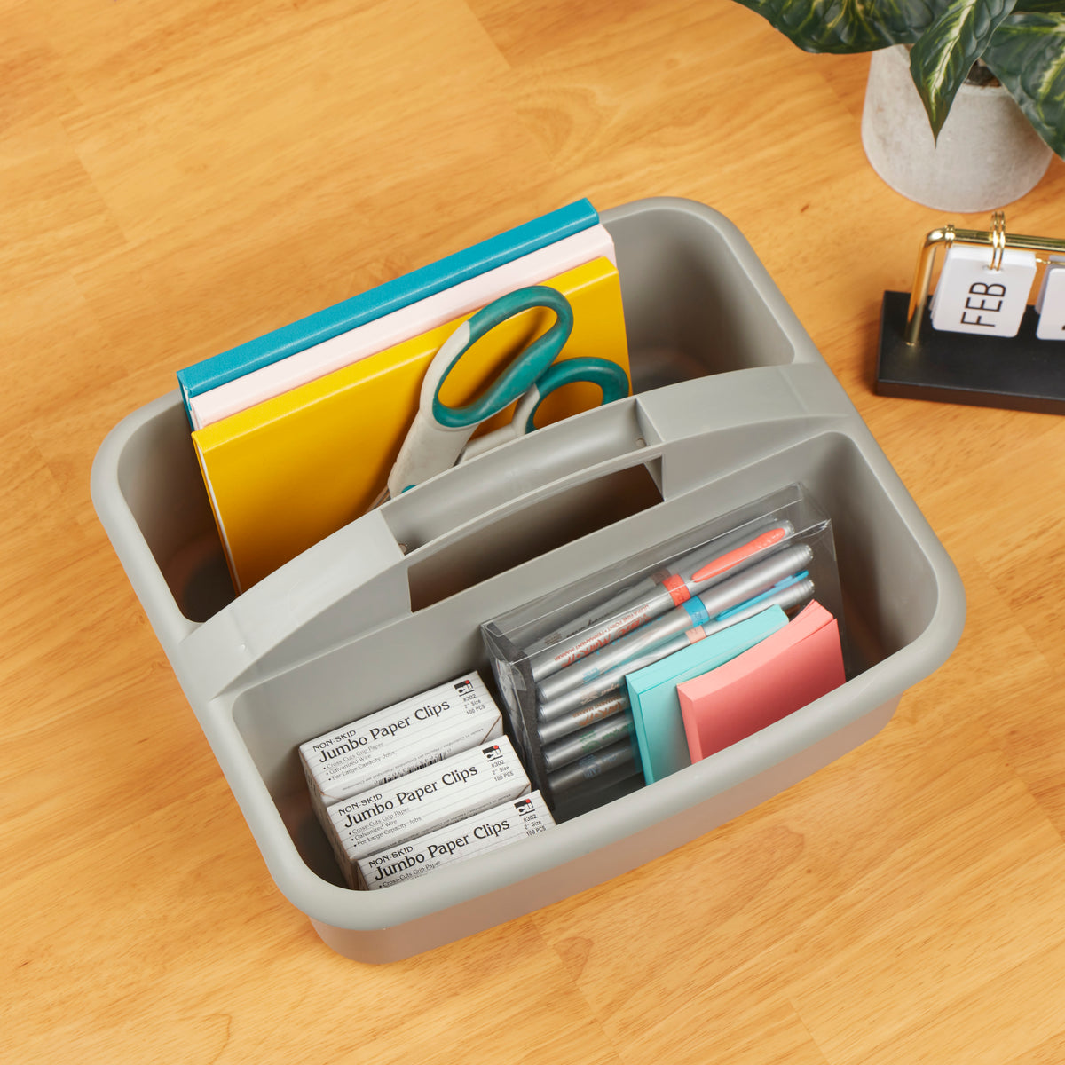 2-Compartment Large Plastic Caddy, 6-Pack