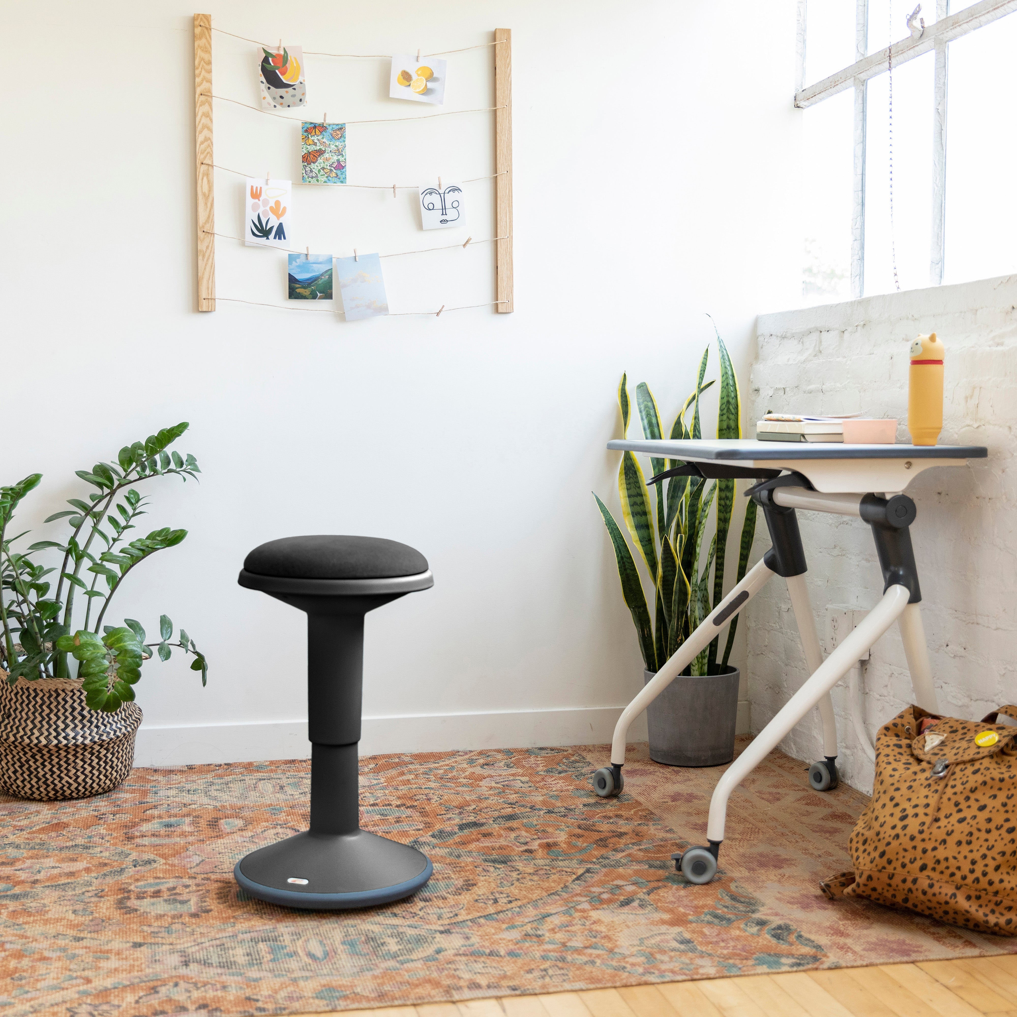 Sitwell Wobble Stool with Cushion, Adjustable Height