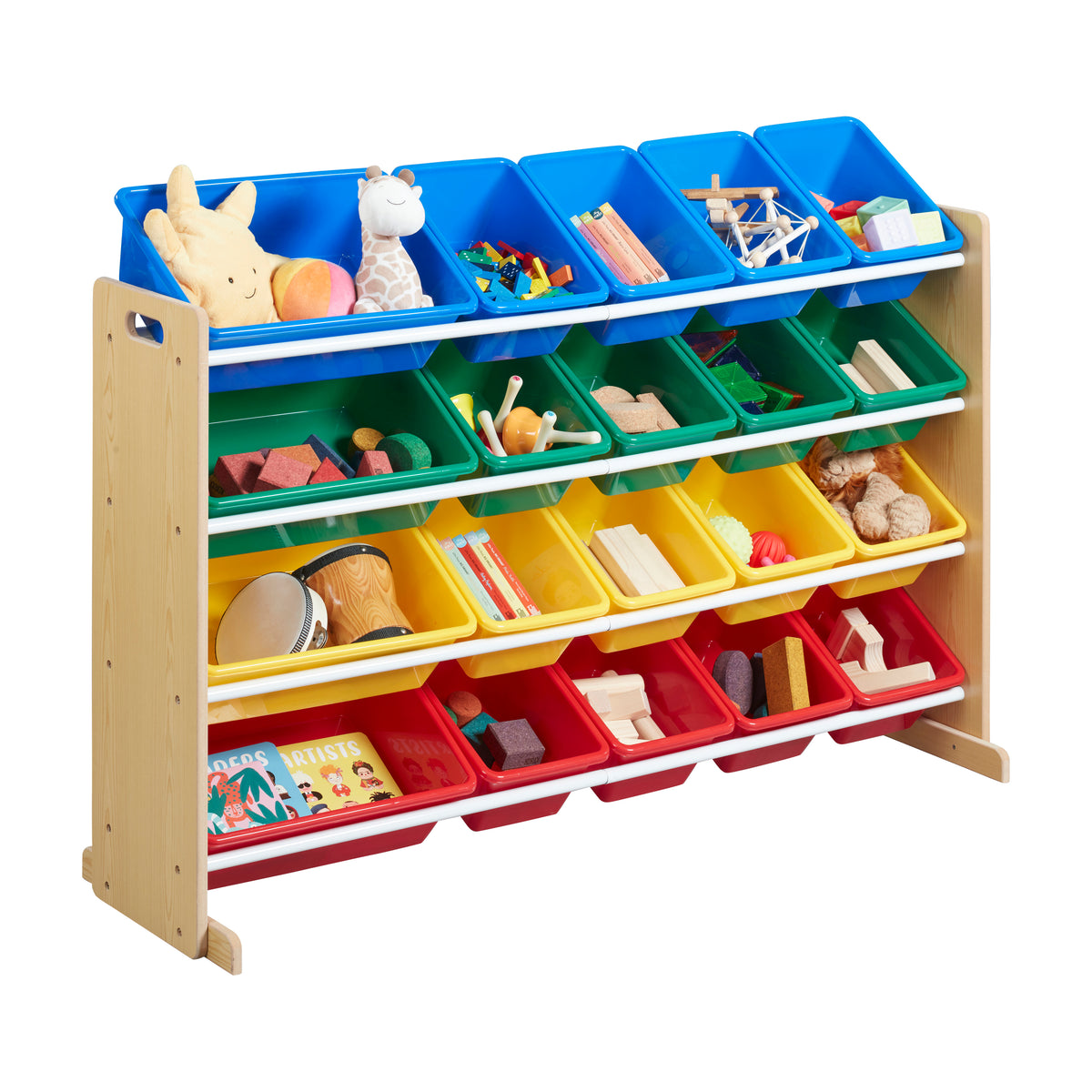 4-Tier Organizer with 20 Removable Plastic Bins, 4x5