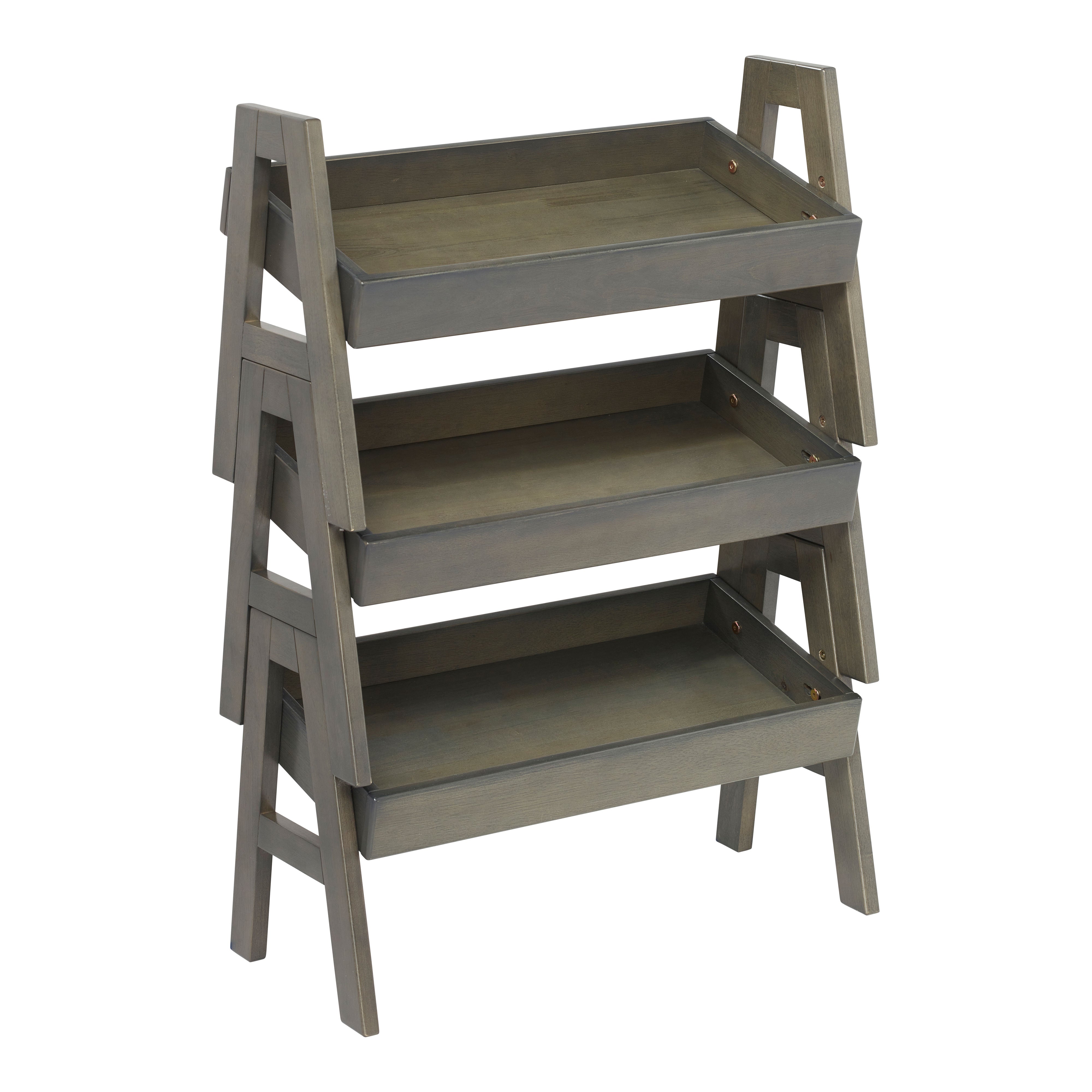 Adjustable Stacking Shelf with Full Edge, 3-Pack