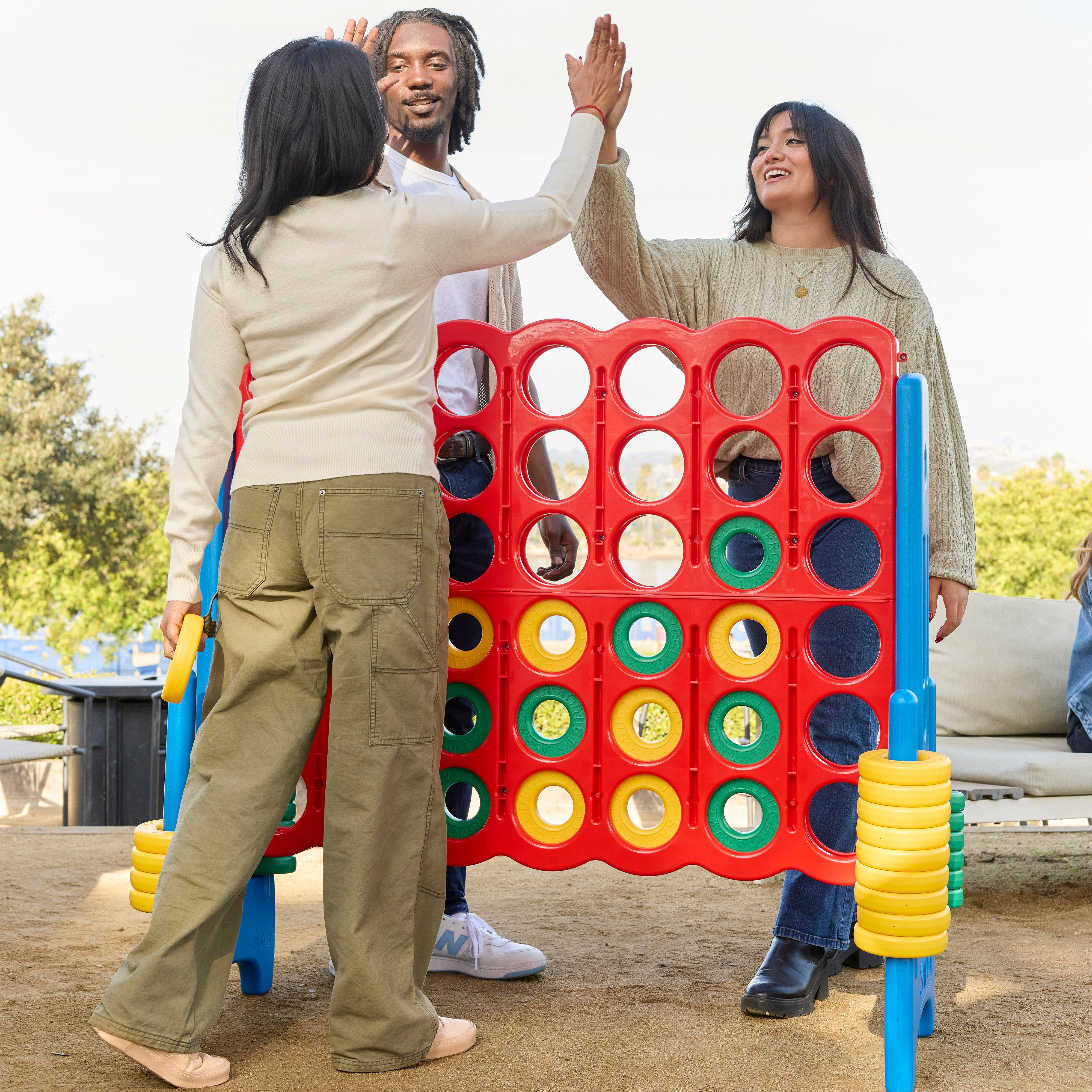 Giant 4-in-A-Row Indoor and Outdoor Yard Game Set, 3.8ft Tall