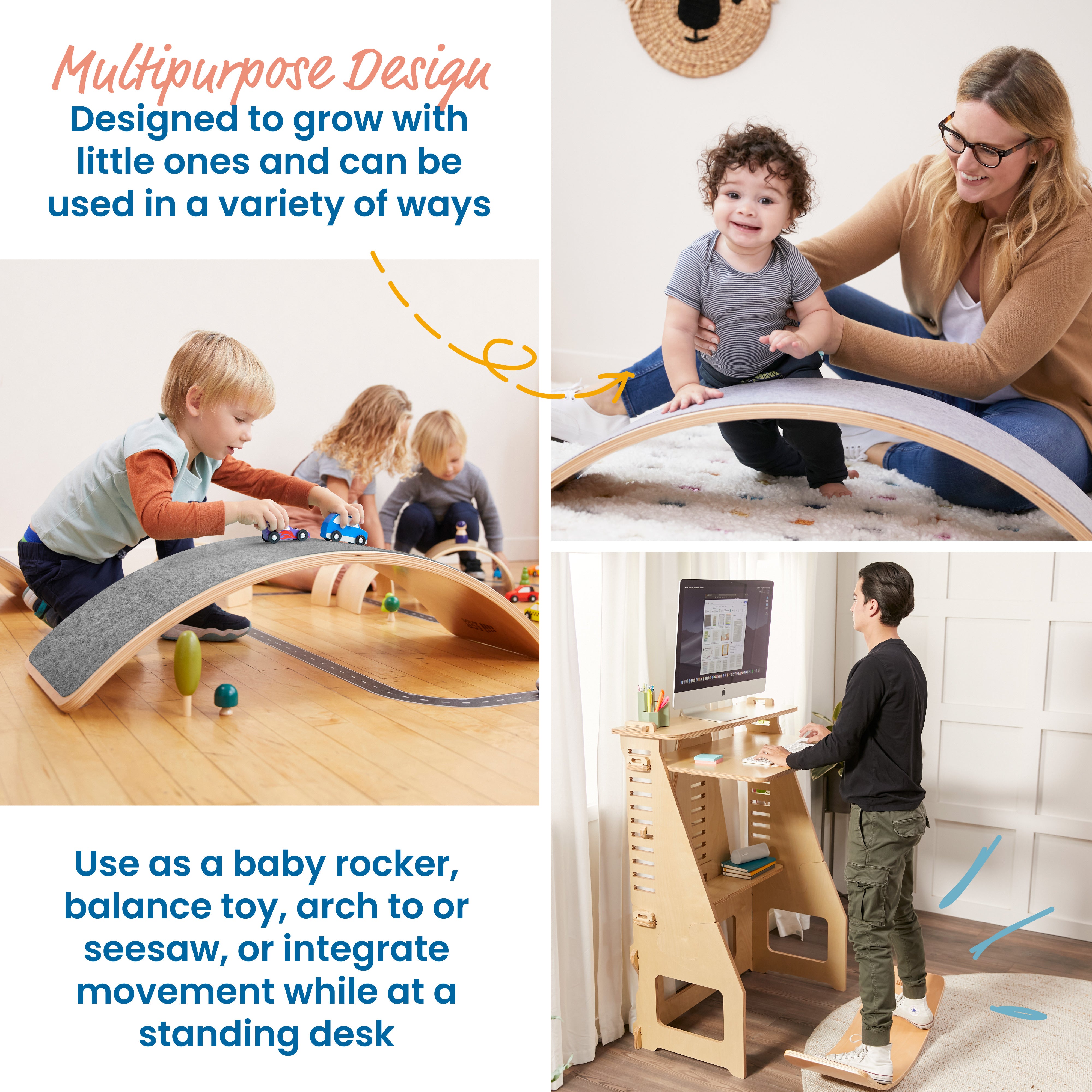 Balance Board with Felt Base