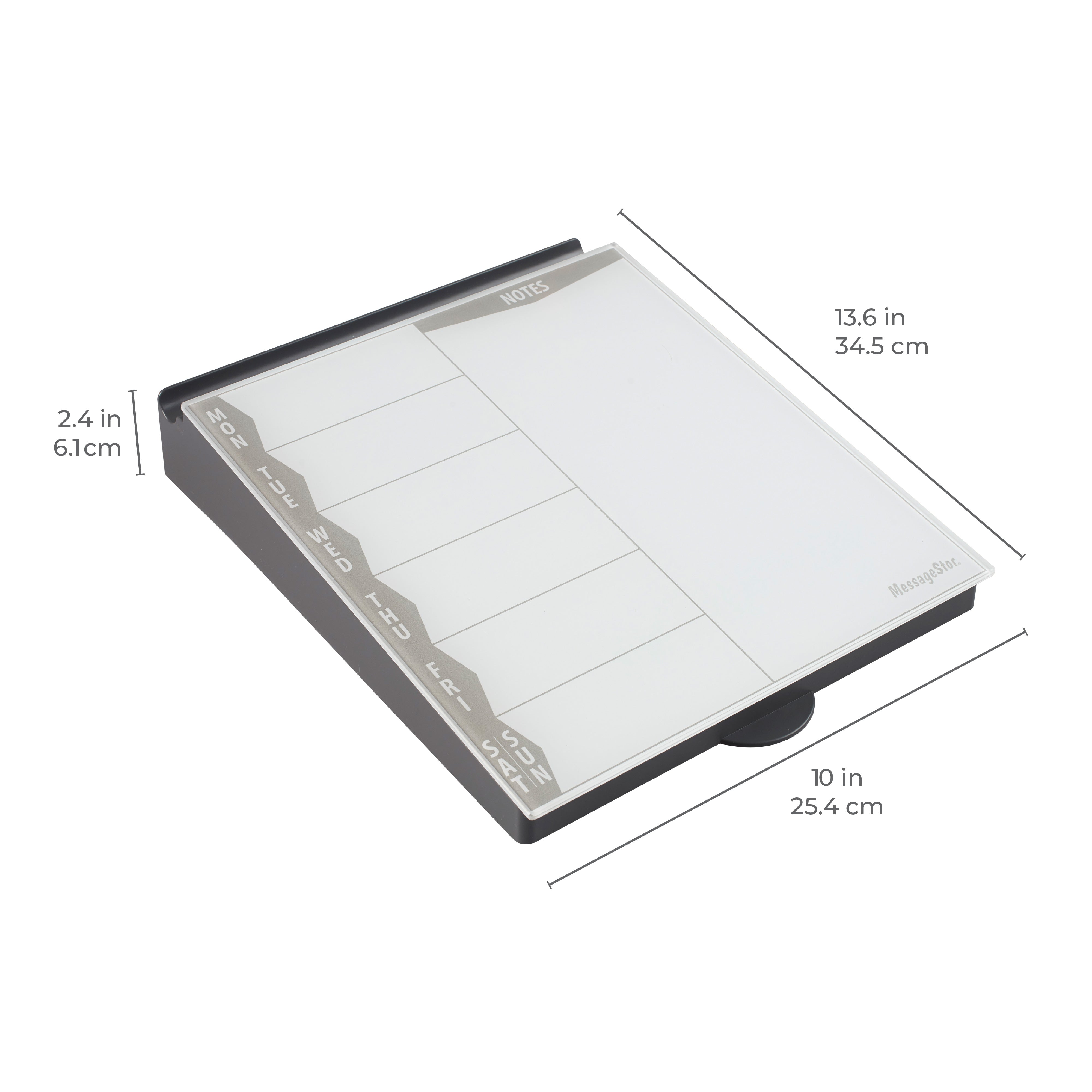 MessageStor Dry-Erase Glass Board Memo Station