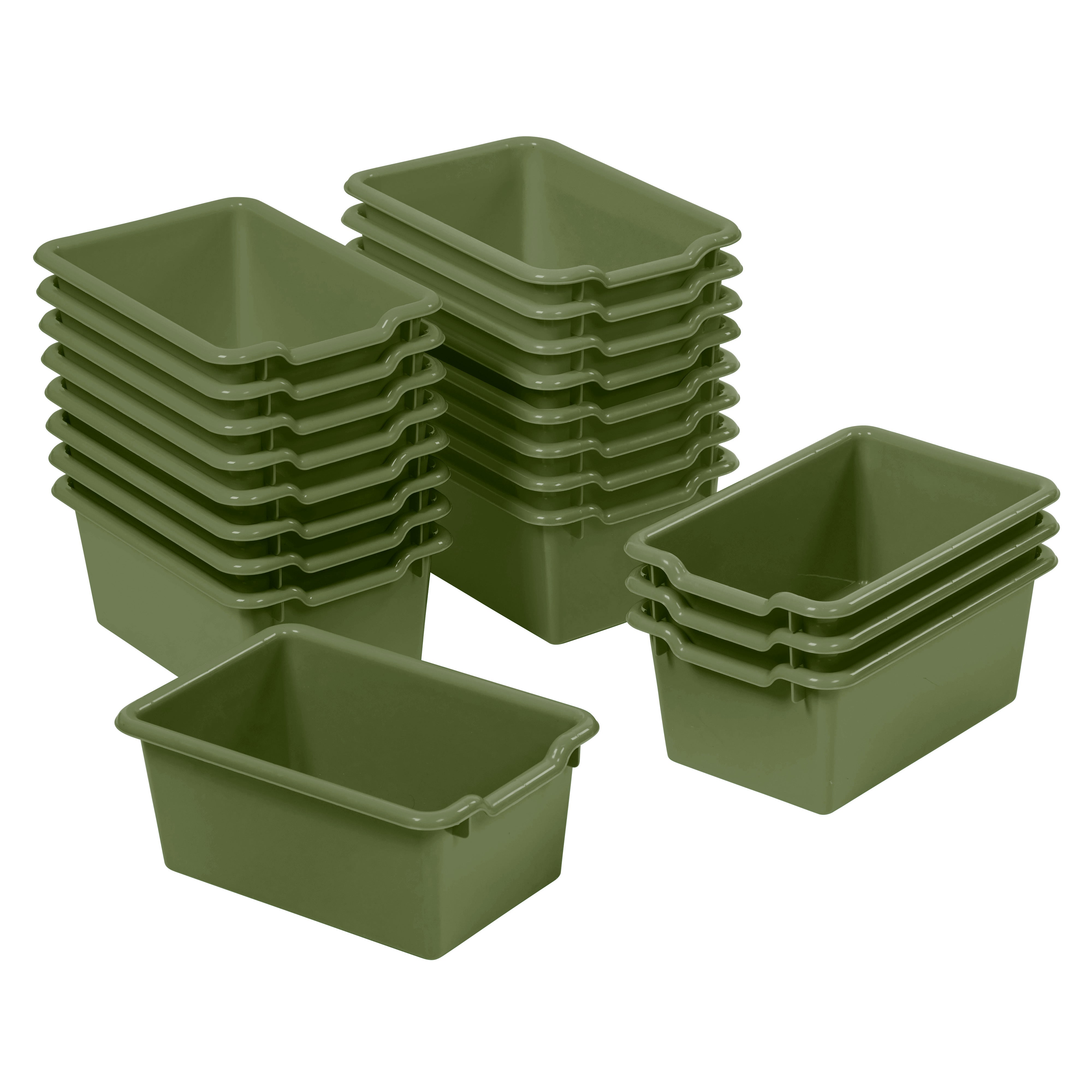 Scoop Front Plastic Storage Bins, 20-Piece