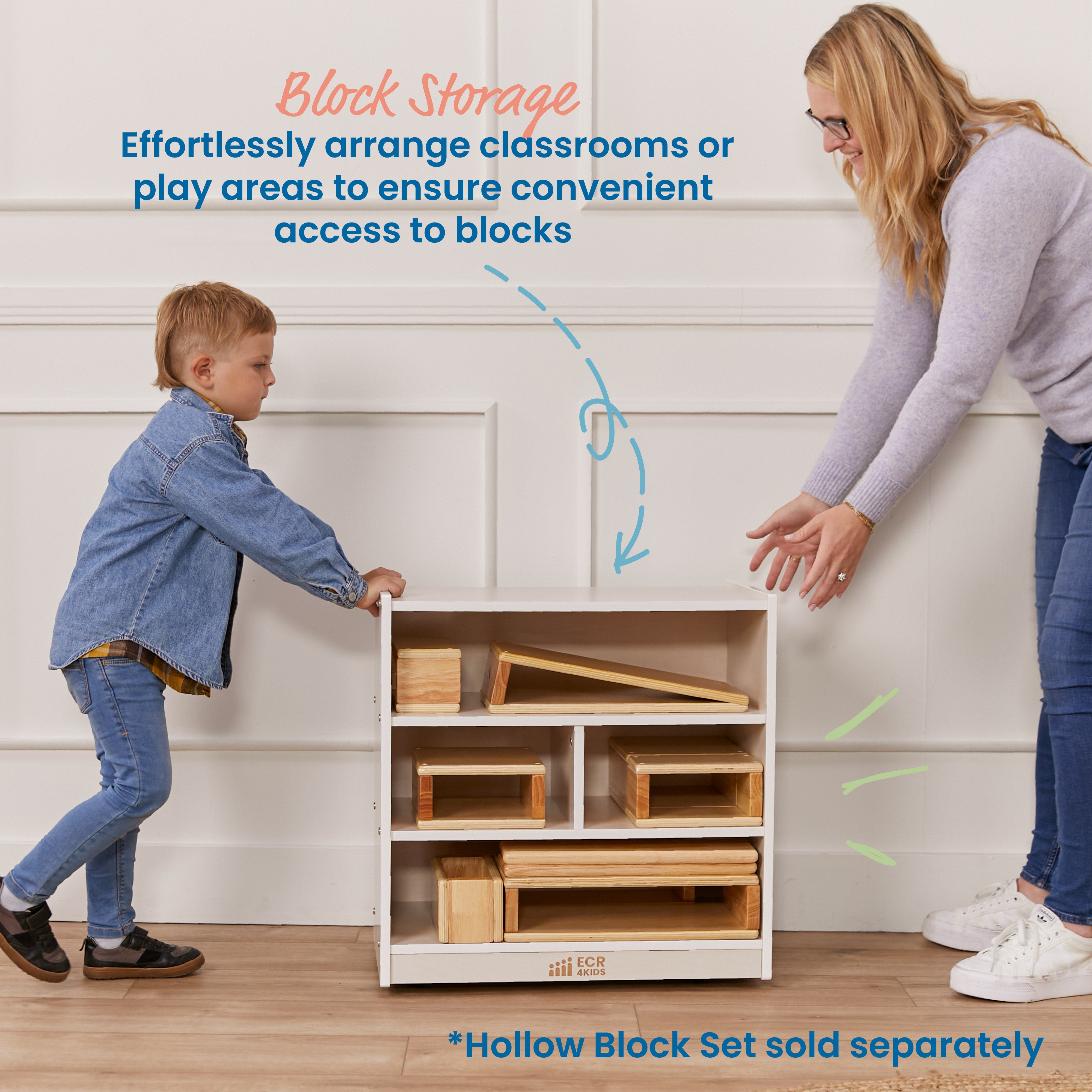 Mobile Block Storage Cart, Small