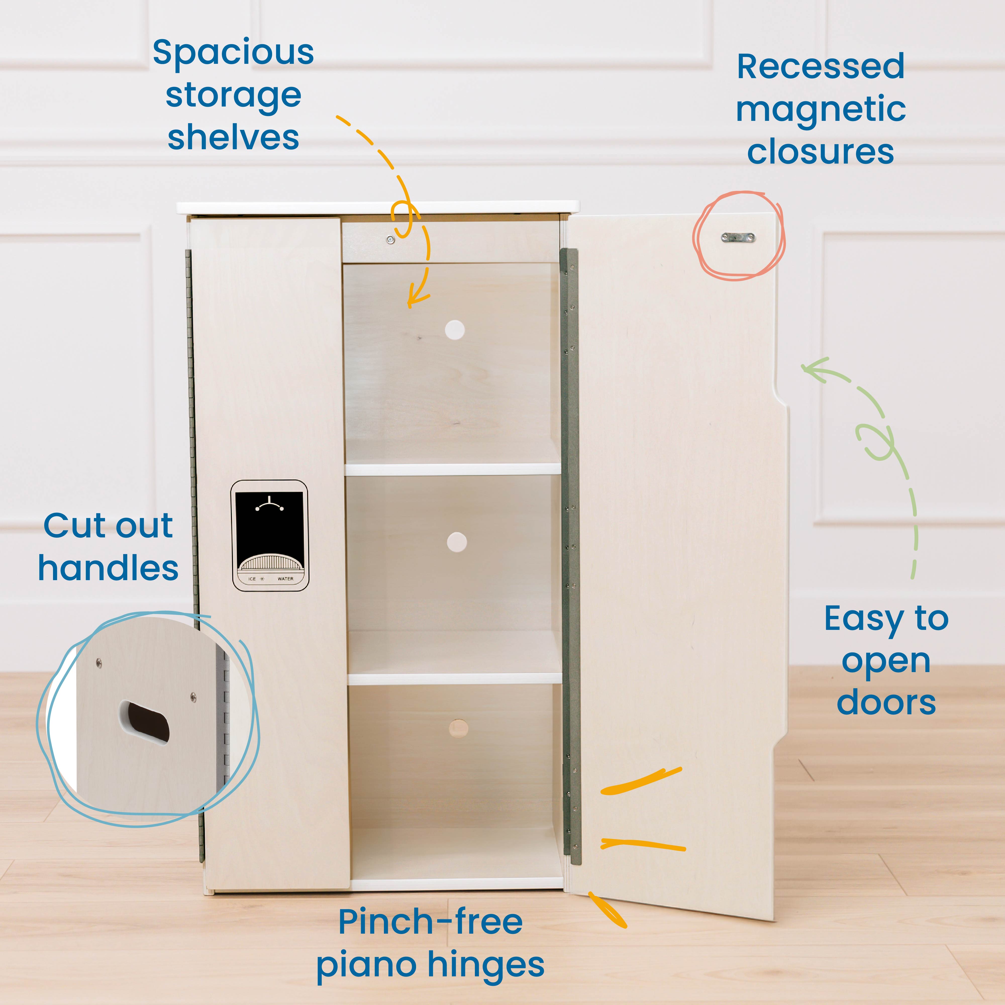 Play Kitchen Refrigerator, Wooden Playset