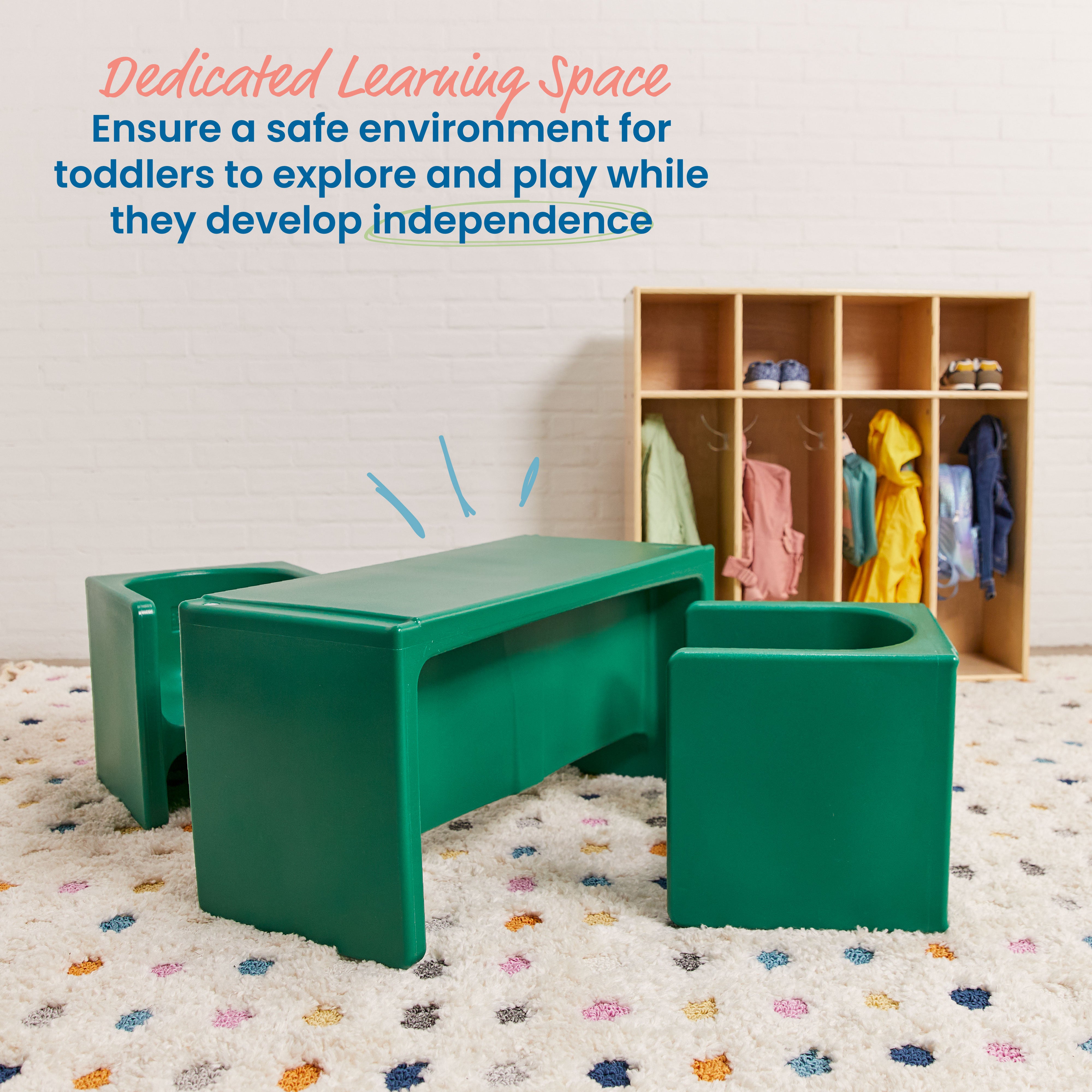 Tri-Me Table and Cube Chair Set, 3-Piece