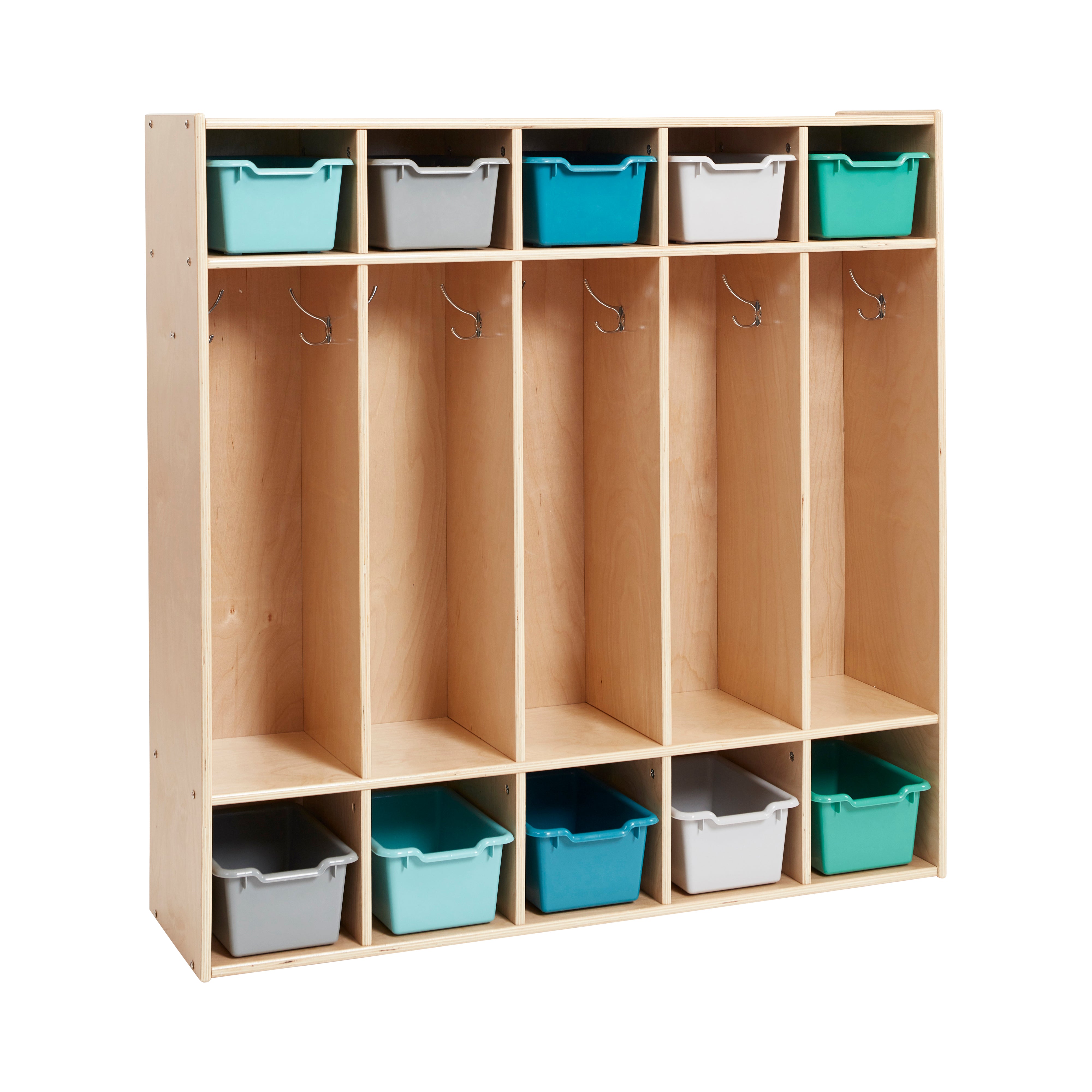Streamline 5-Section Coat Locker and 10 Scoop Front Bins