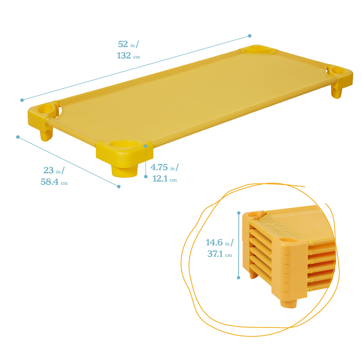 Stackable Kiddie Cot, Ready-to-Assemble, Standard Size, 6-Pack