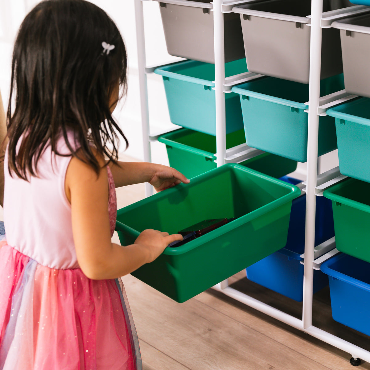 5-Tier Storage Rack with 15 Cubby Bins, 5x3