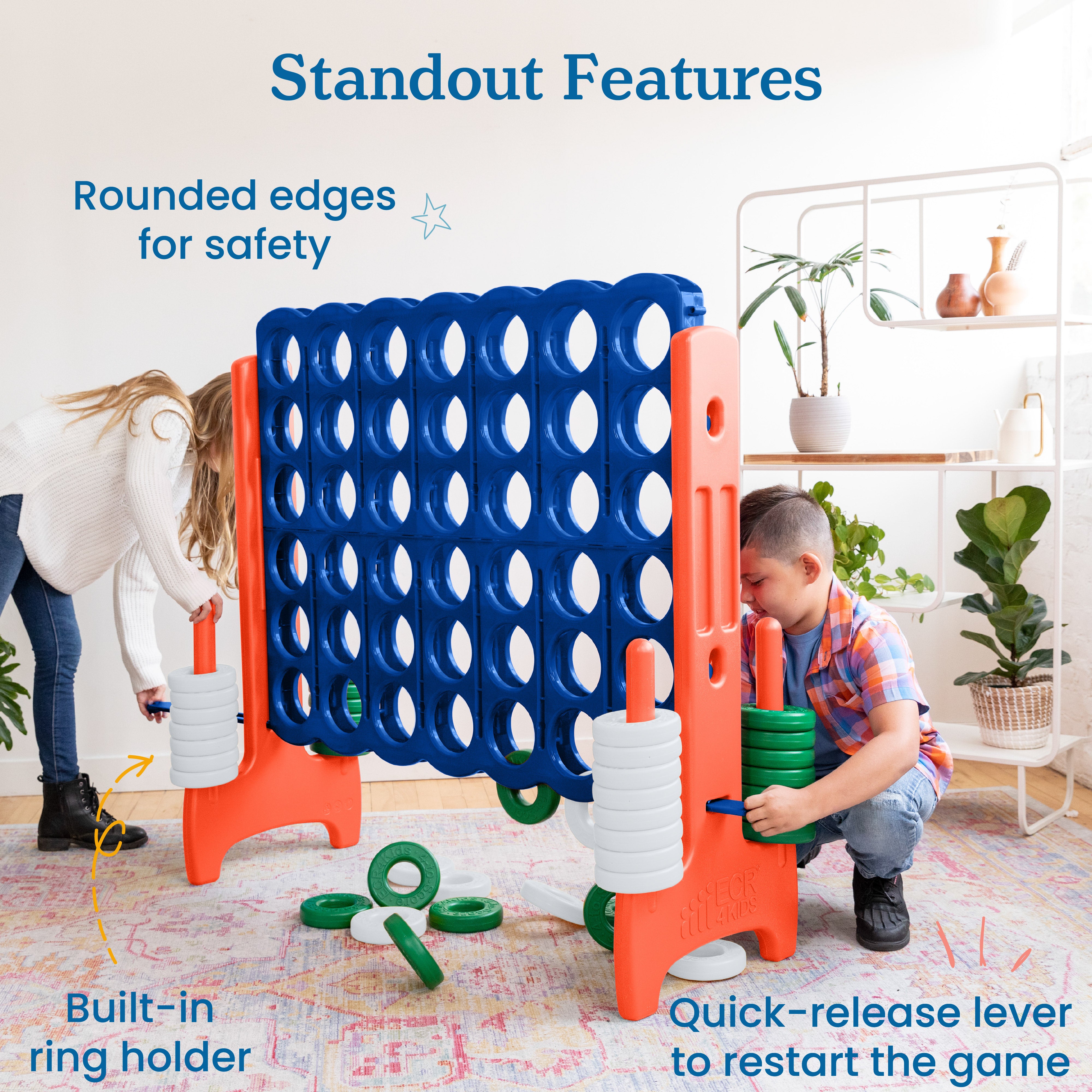 Jumbo 4-To-Score Giant Game with 42 Rings and Reset Sliders