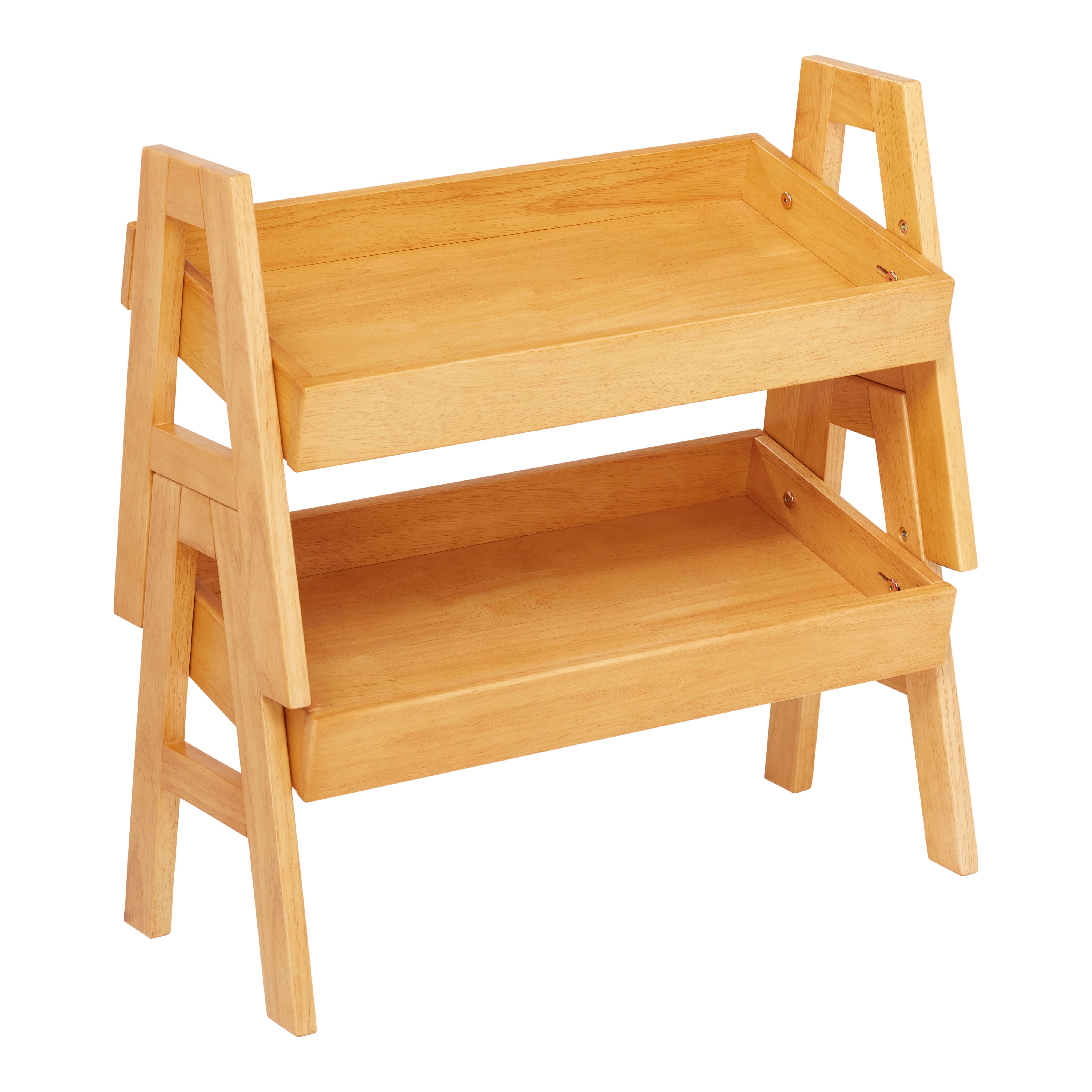 Adjustable Stacking Shelf with Full Edge, 2-Pack