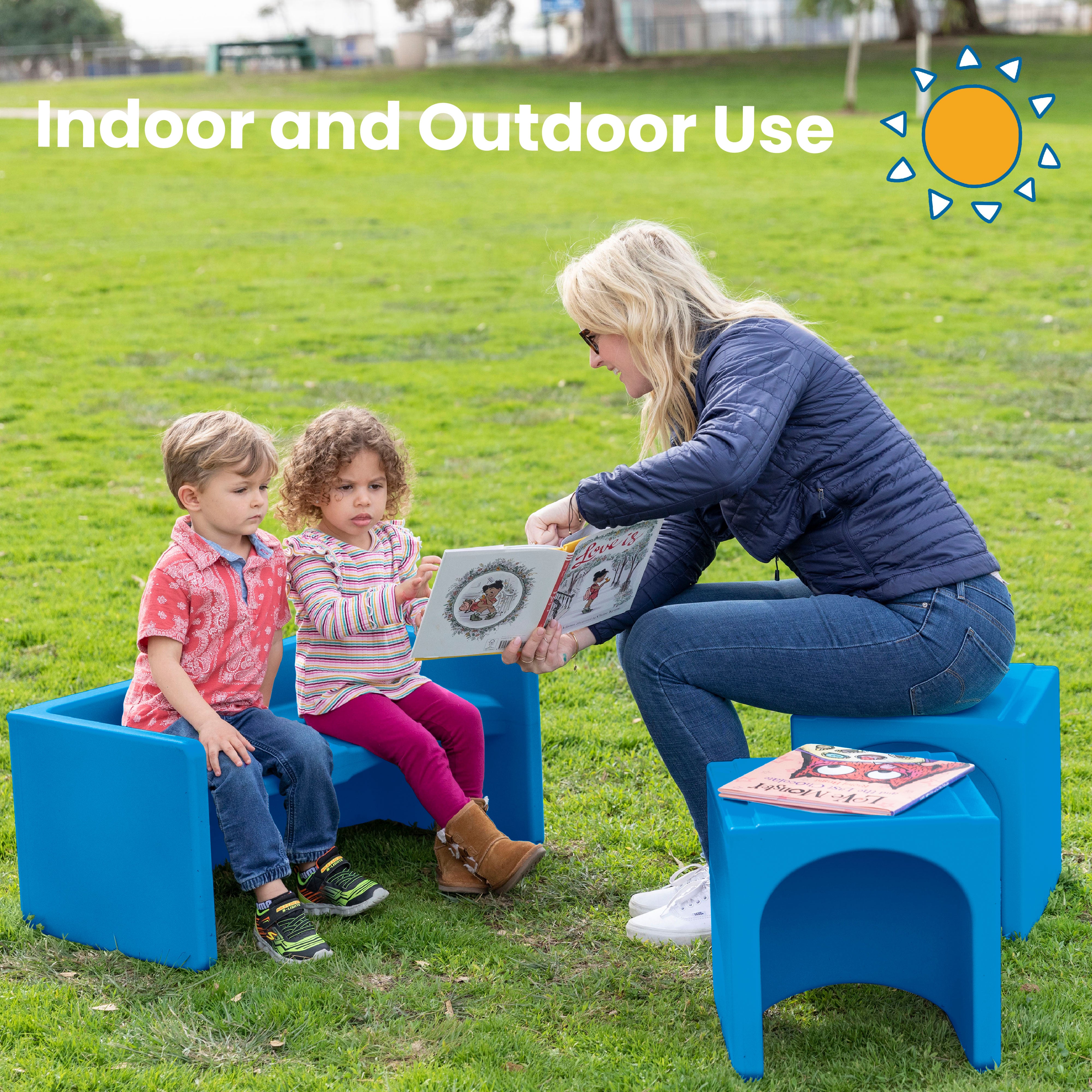 Tri-Me Table and Cube Chair Set, 3-Piece