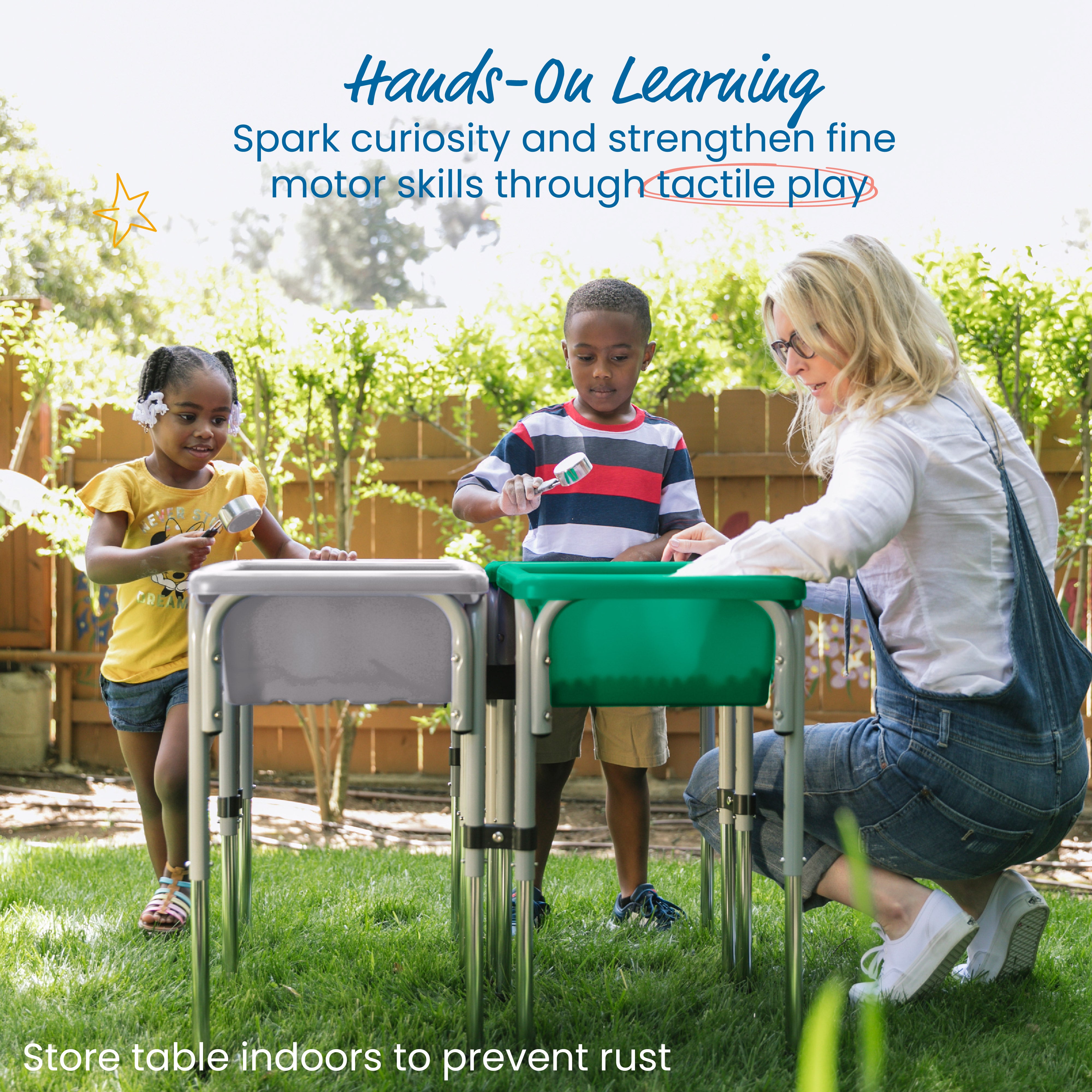 4-Station Sand and Water Adjustable Play Table