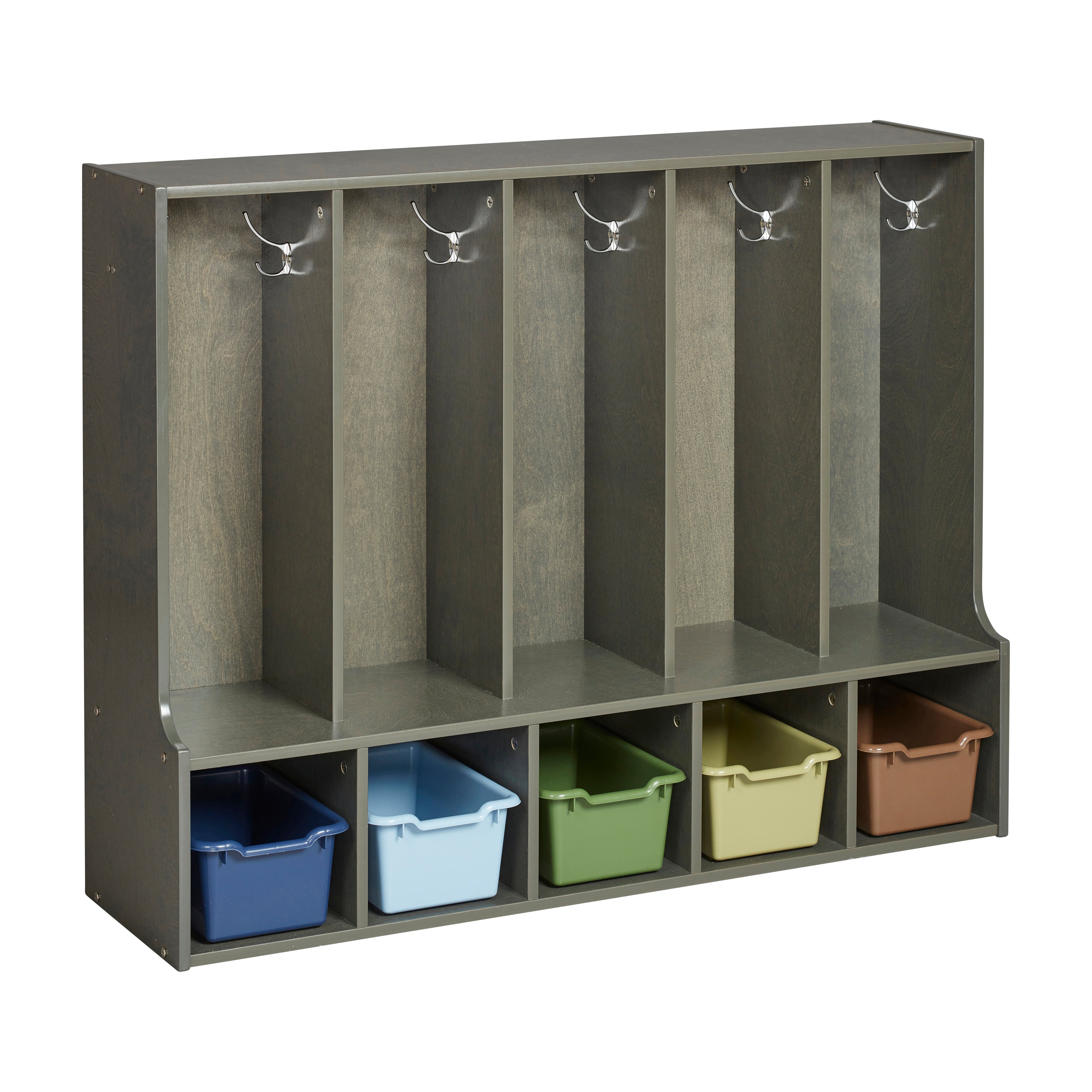 Streamline 5-Section Toddler Coat Locker with Bench and Bins