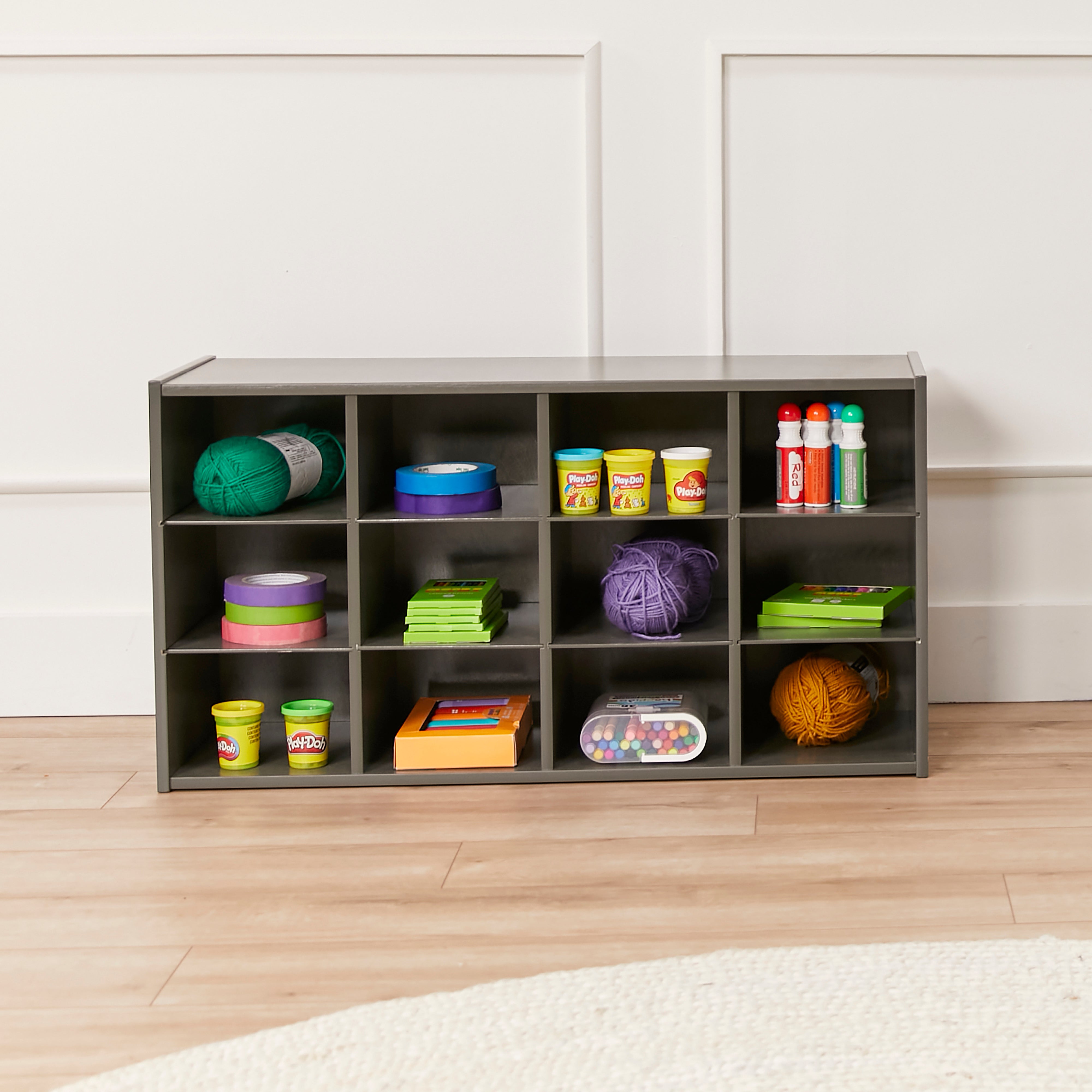 Streamline 12 Cubby Tray Storage Cabinet, 3x4