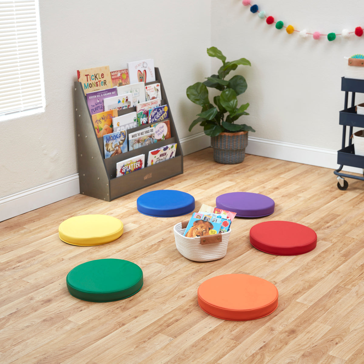 Round Floor Cushions with Handles, 6-Piece