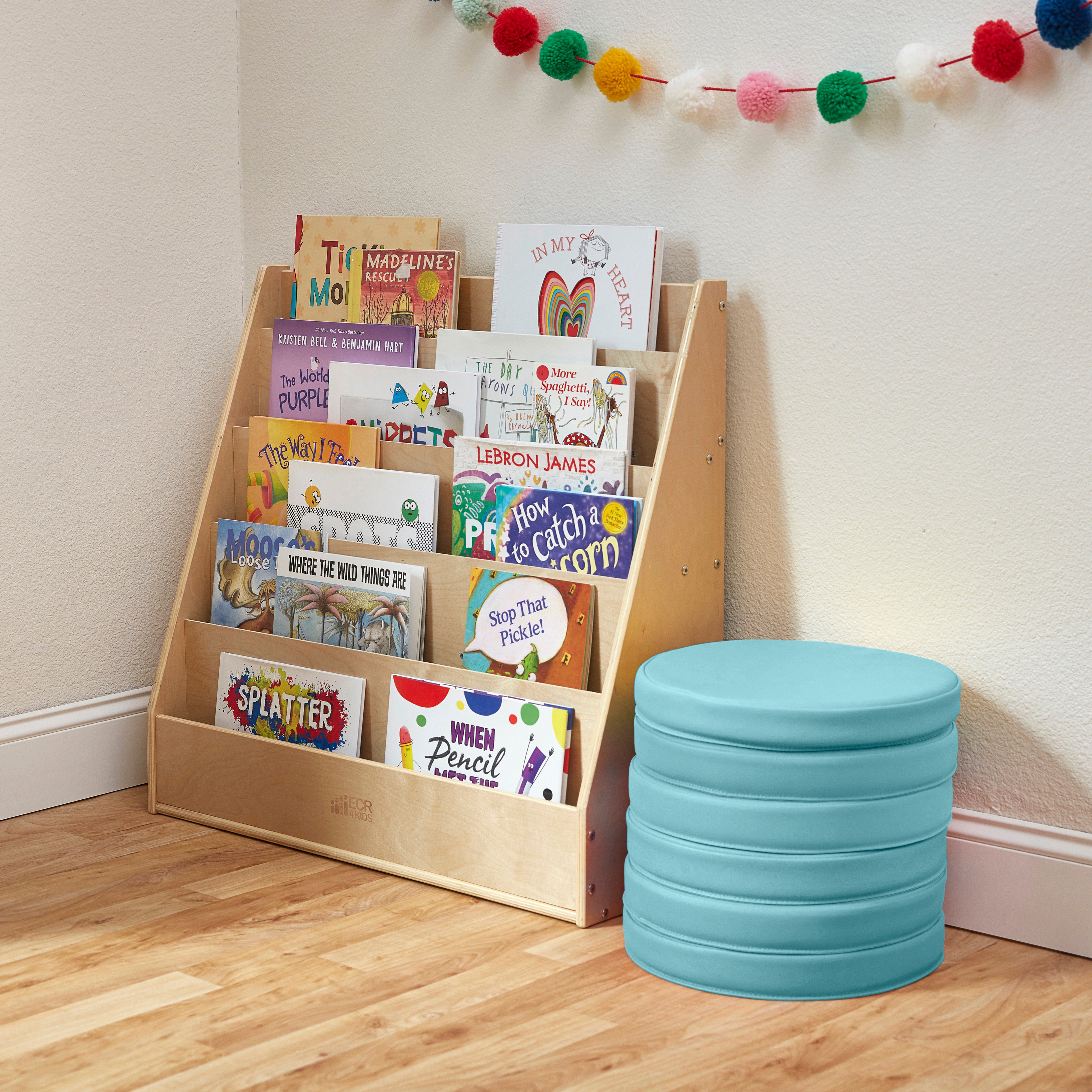 Round Floor Cushions with Handle, 6-Piece