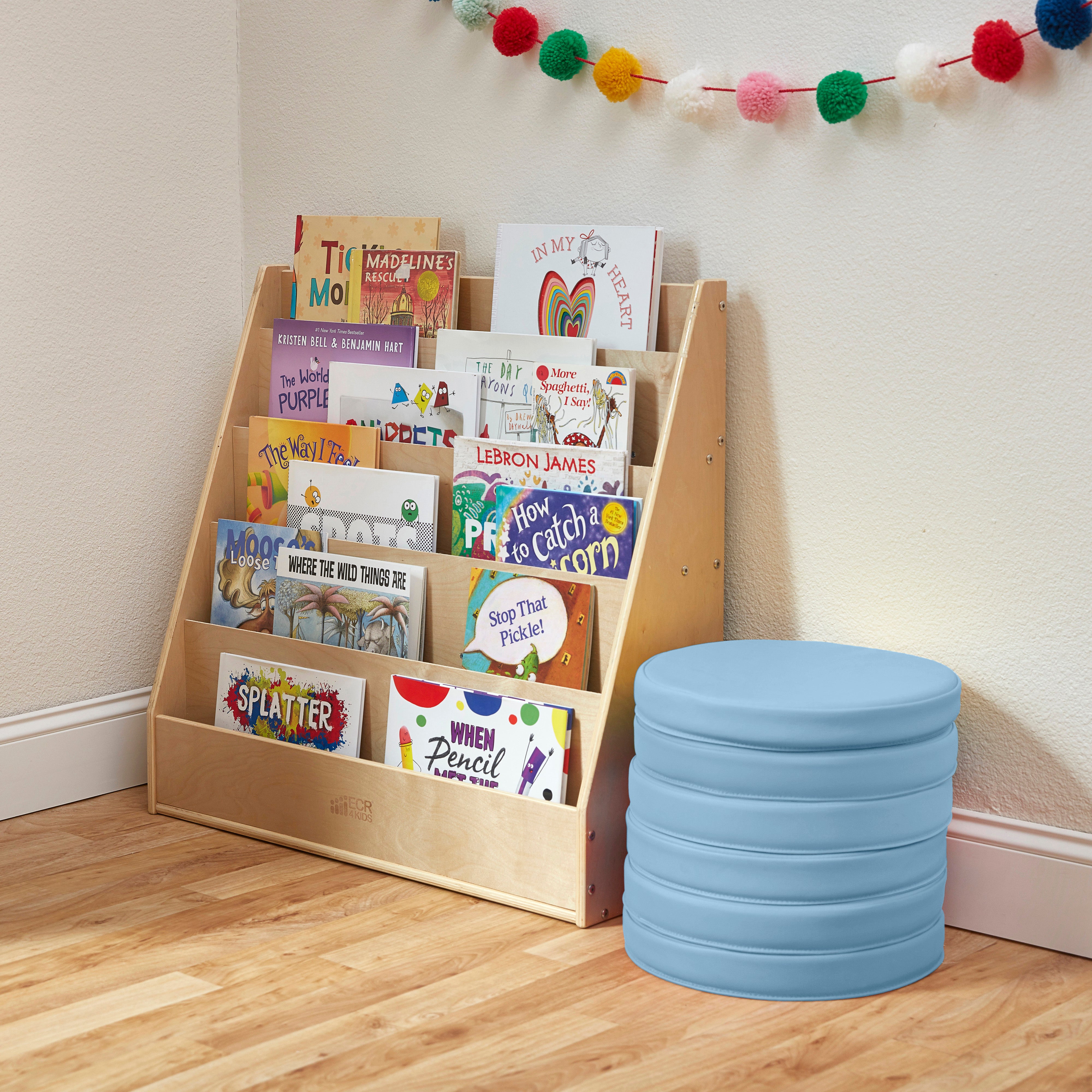Round Floor Cushions with Handles, 6-Piece