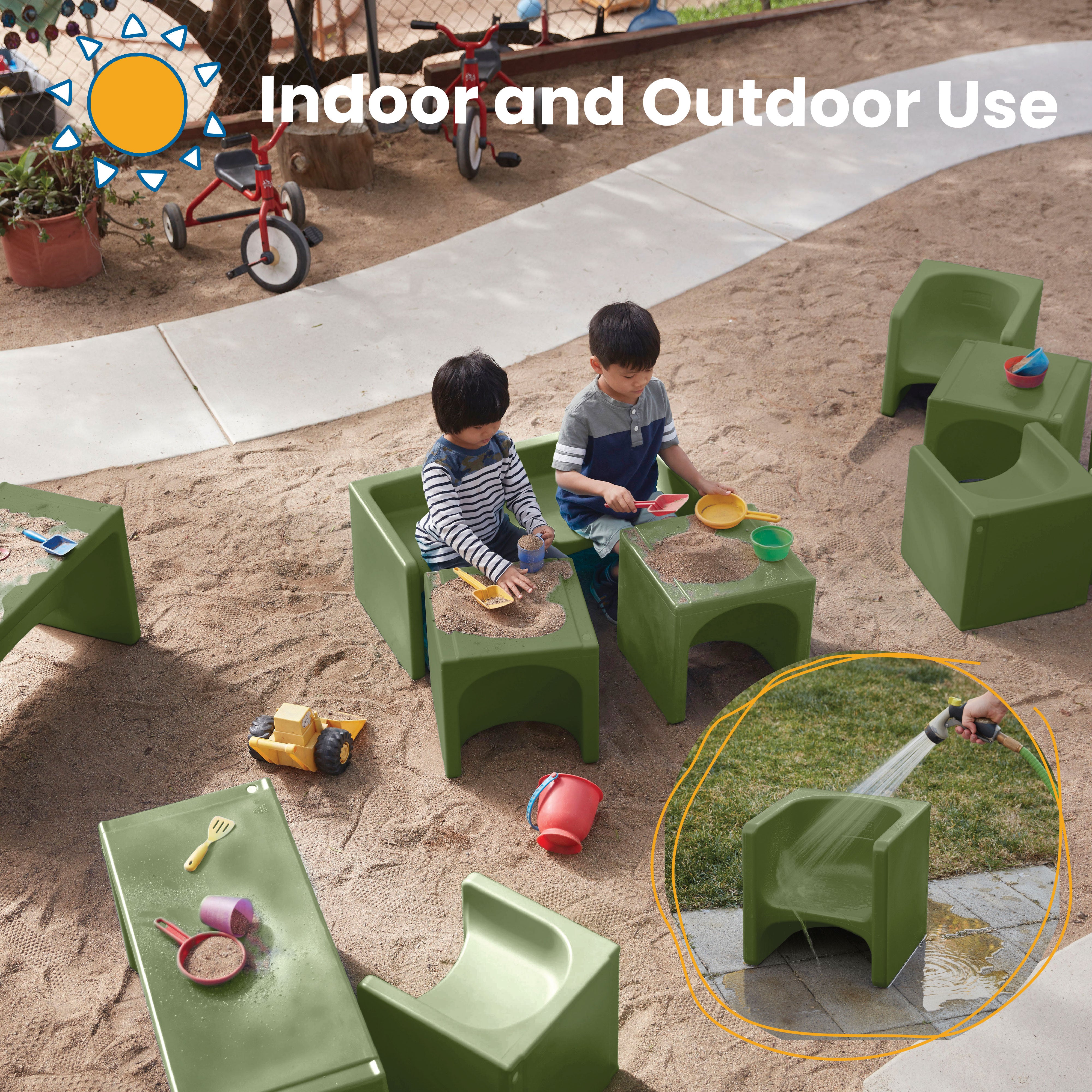 Tri-Me Table and Cube Chair Set, 3-Piece