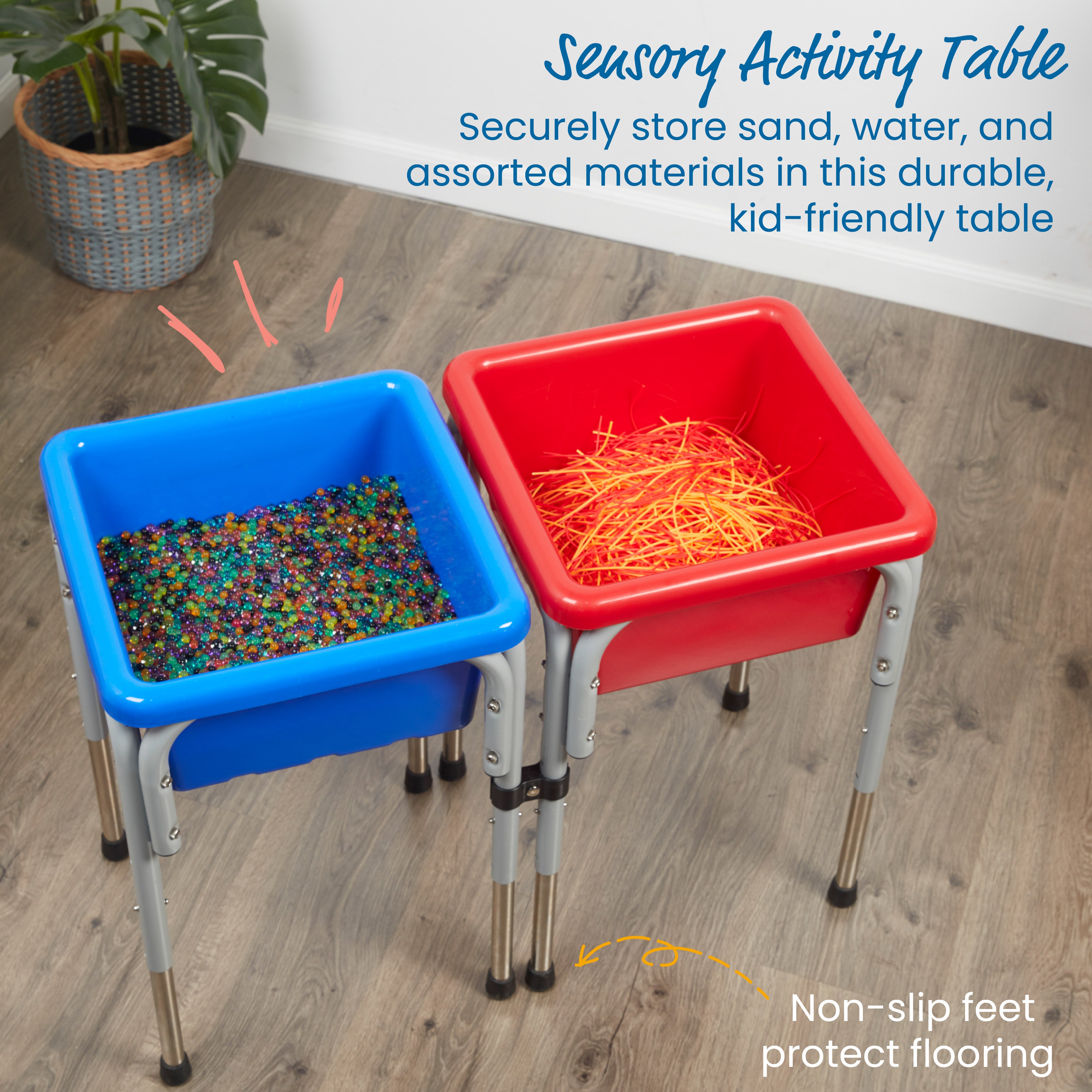 2-Station Sand and Water Adjustable Play Table, Sensory Bins
