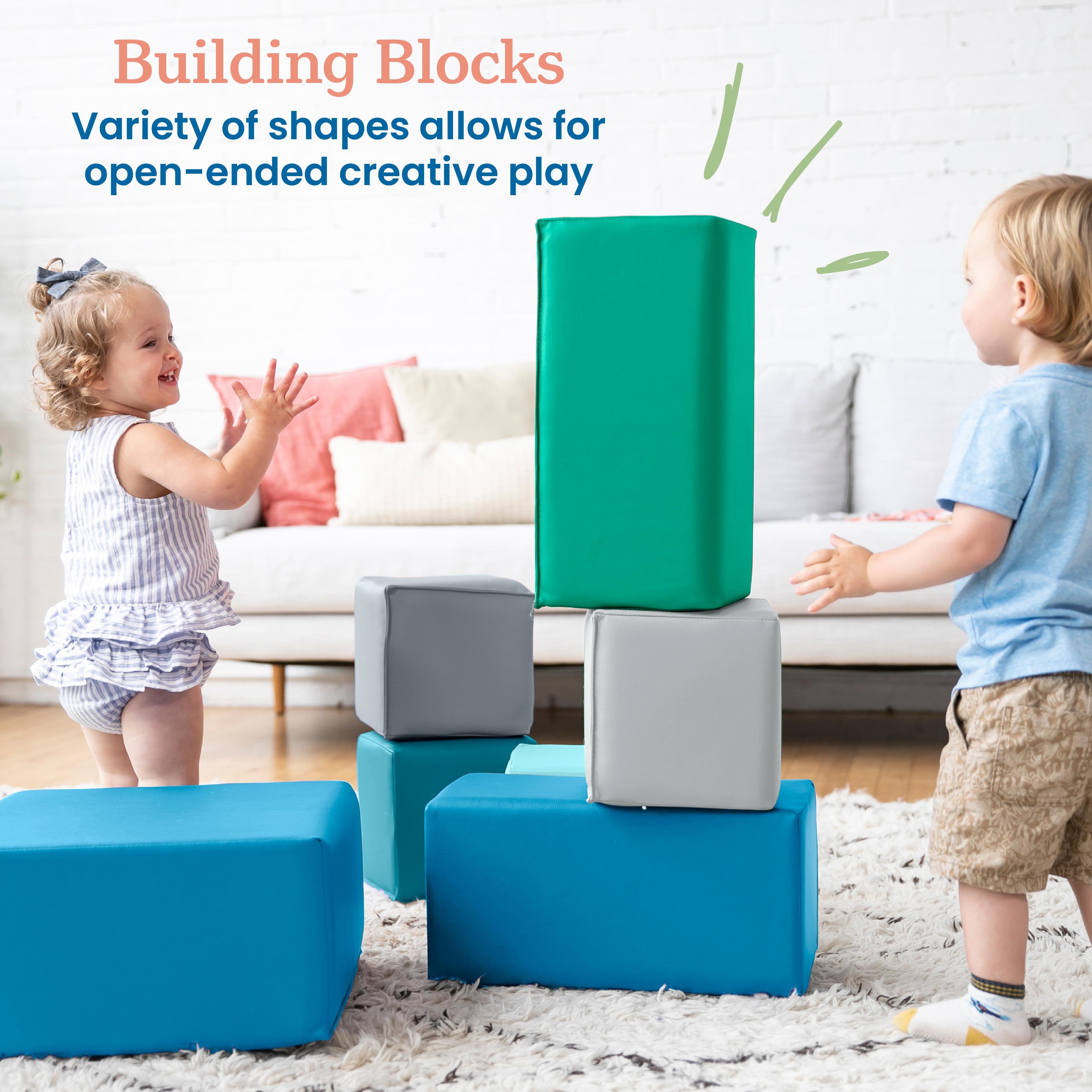 Toddler Foam Building Blocks, 7-Piece
