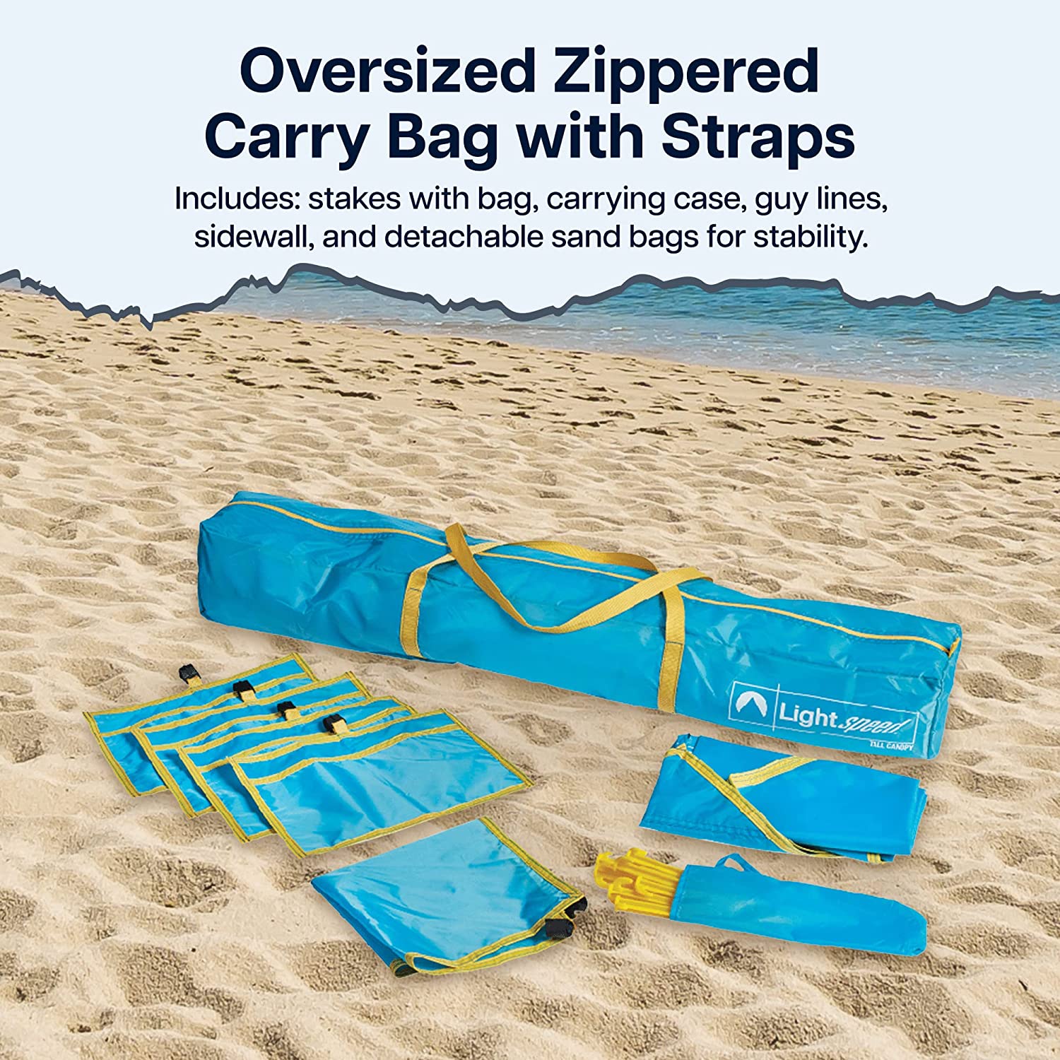 Tall Canopy with Shade Wall