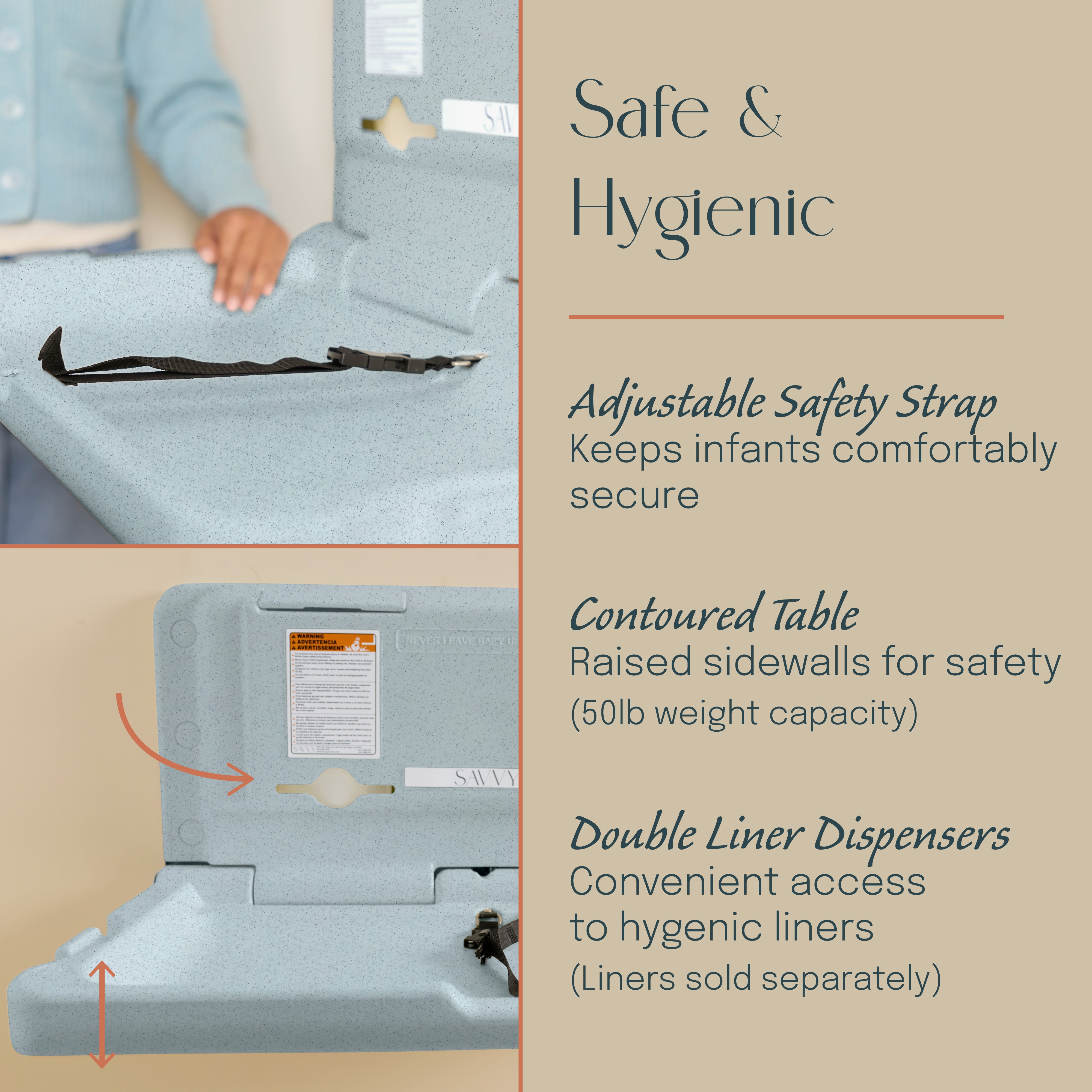 Commercial Wall-Mounted Baby Changing Station