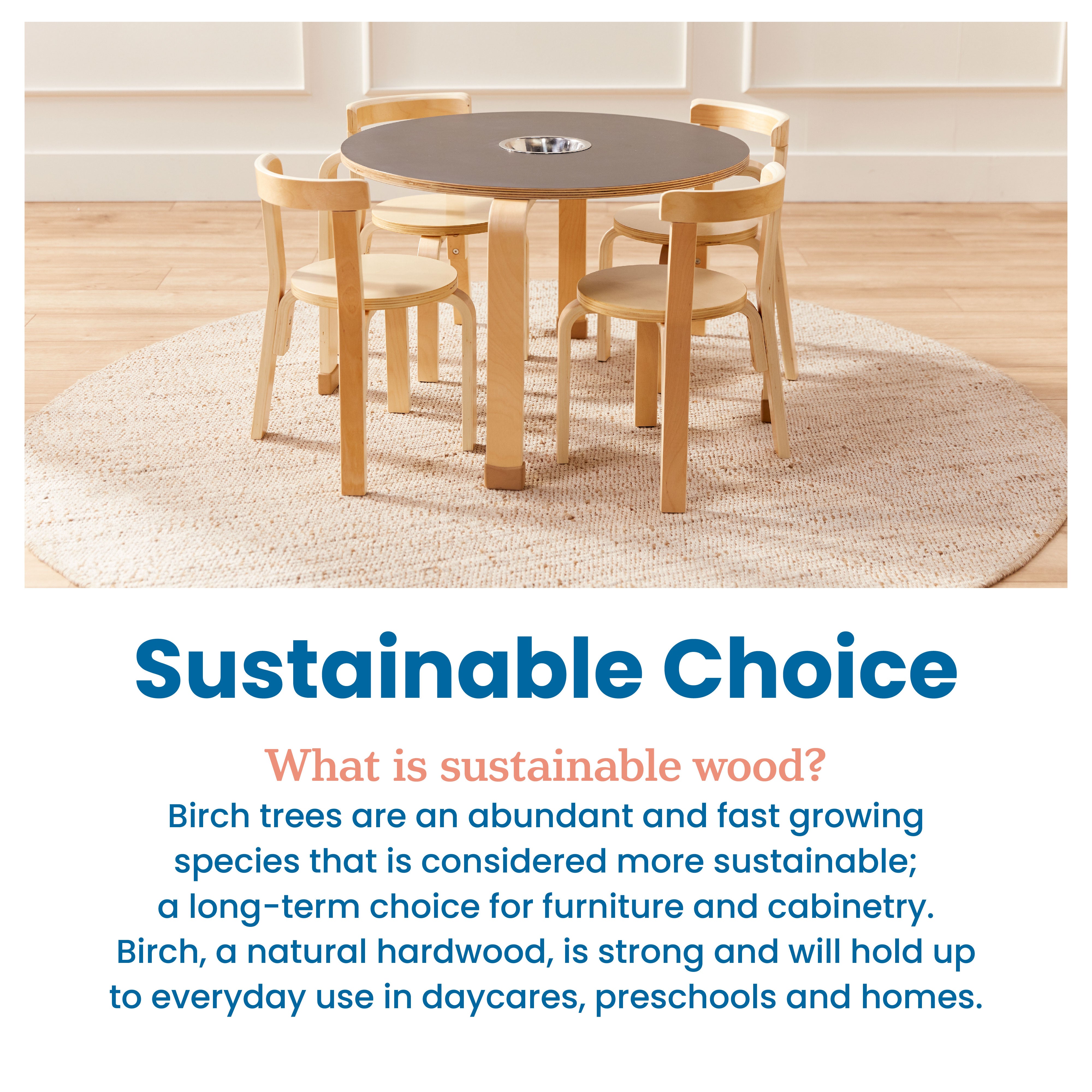 Bentwood Chalkboard Table and Curved Back Chair Set, 5-Piece