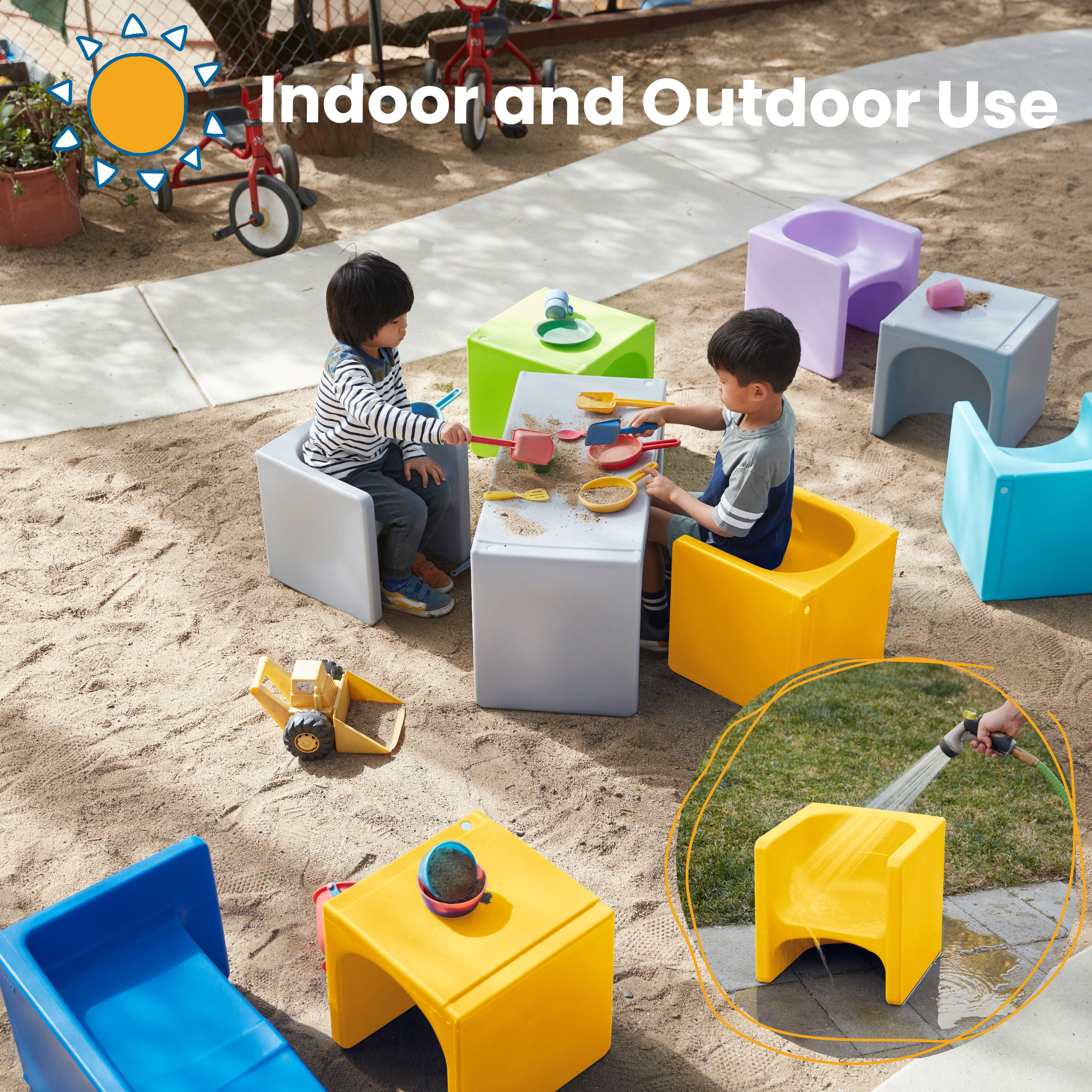 Tri-Me Table and Cube Chair Set, 3-Piece