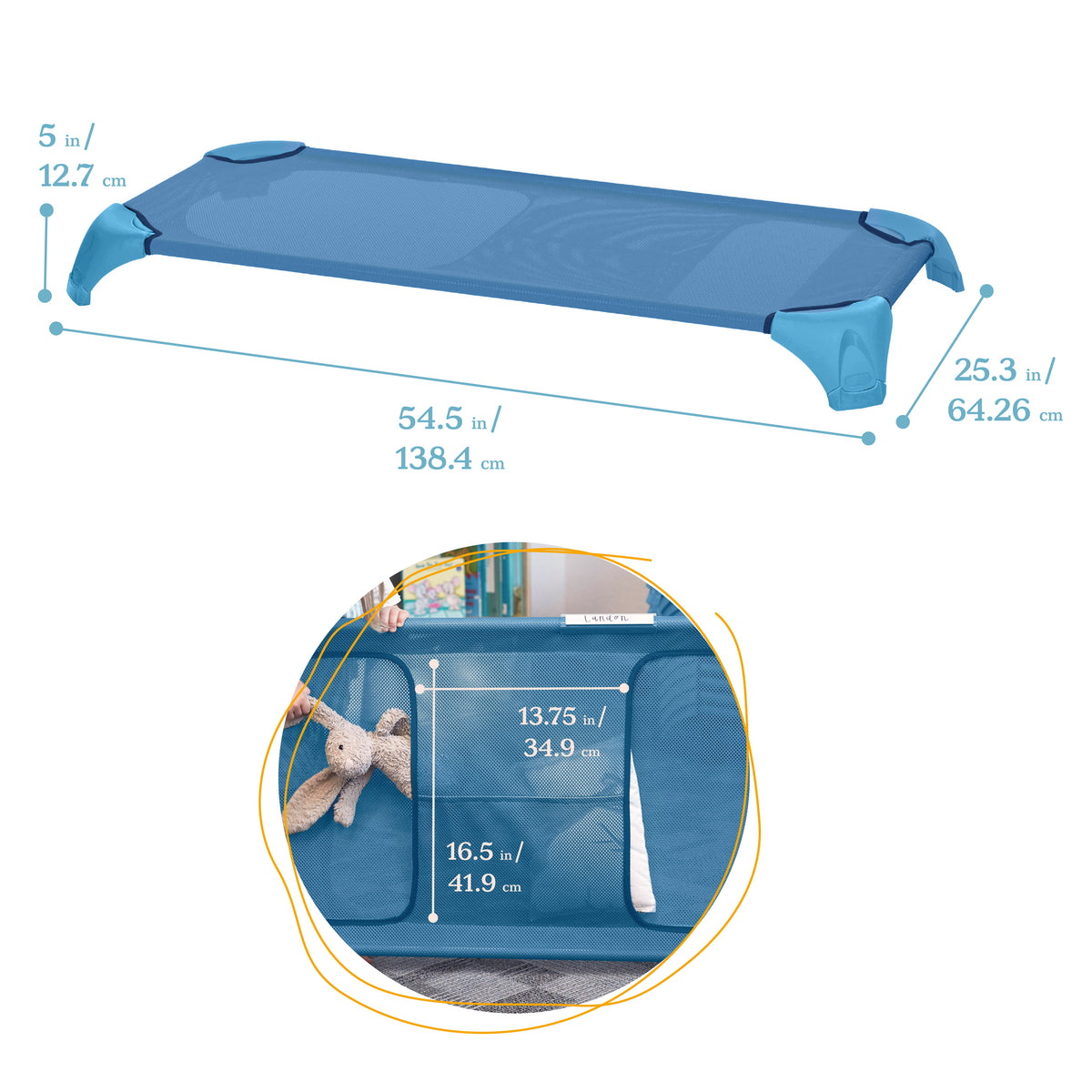 Stackable Cozy Cot with Storage and Name Tags, 6-Pack