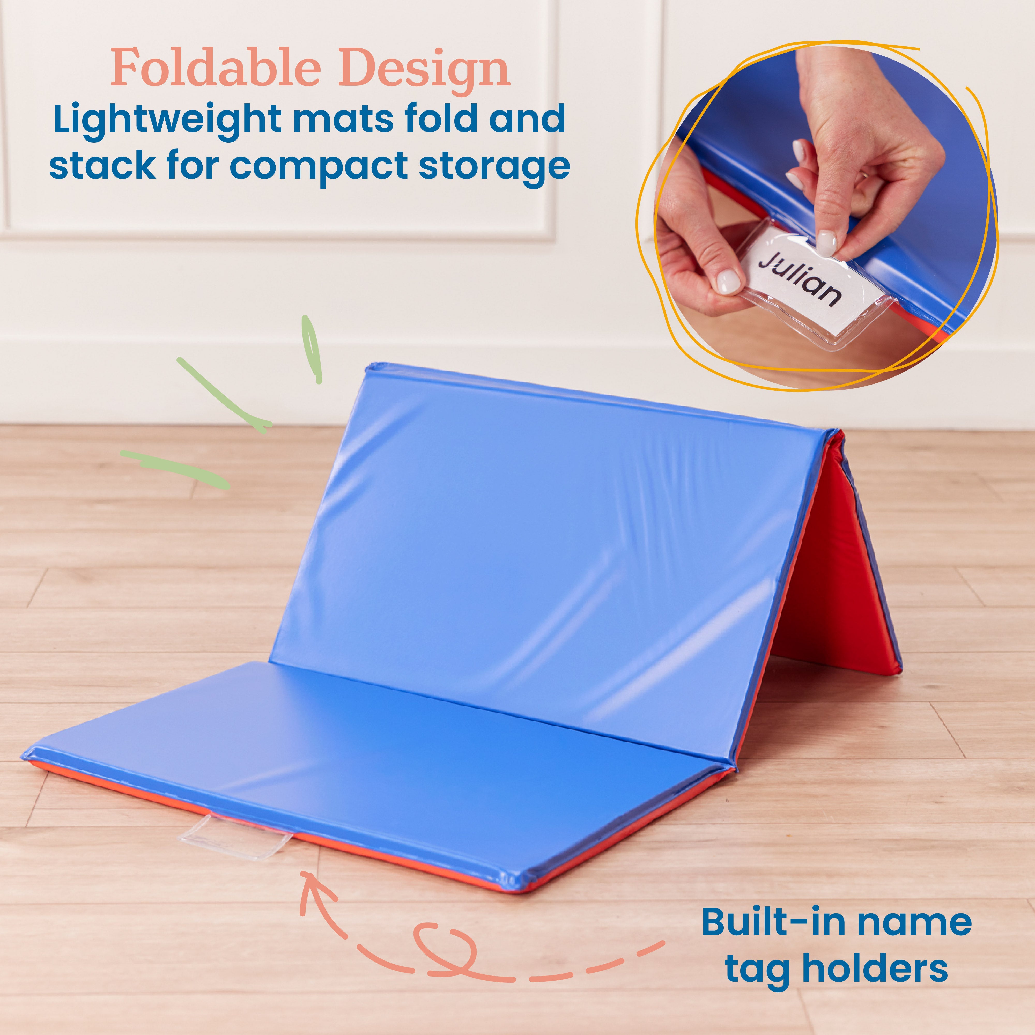 Premium Folding Rest Mat - Red/Blue